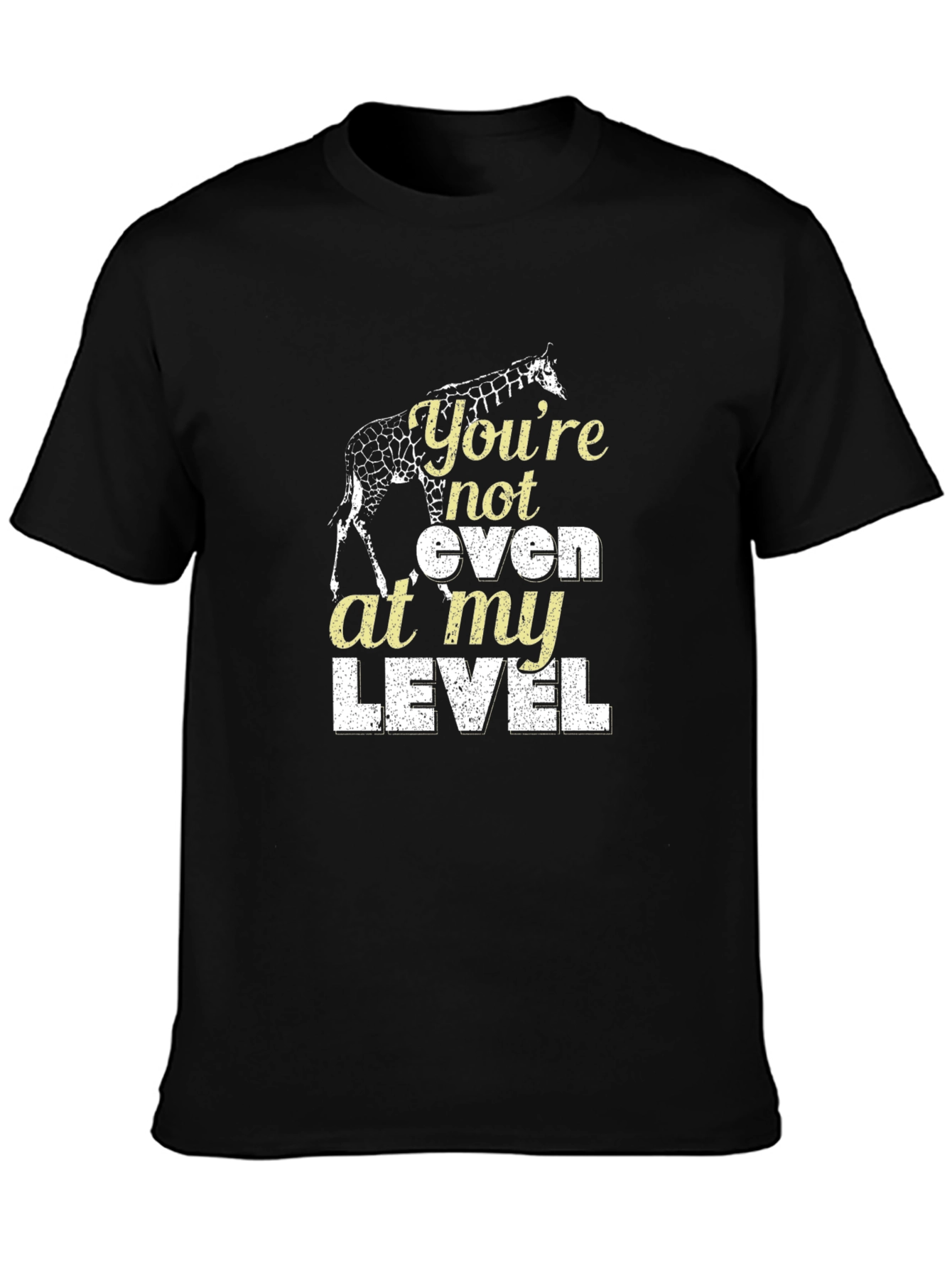 Black Giraffe Level Black T-Shirt view 3