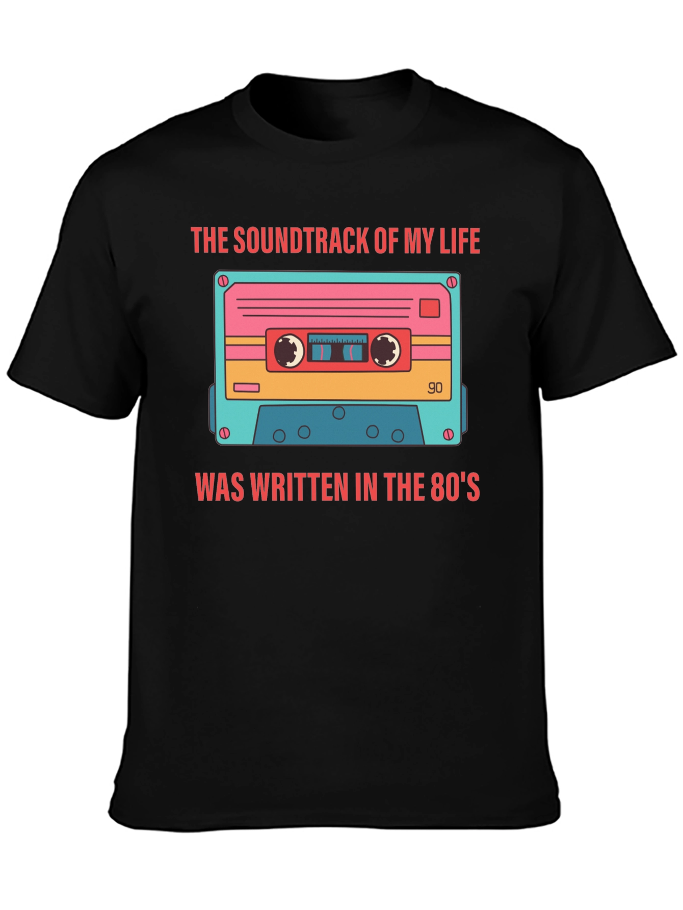Black Retro 80's Mixtape T-Shirt view 3