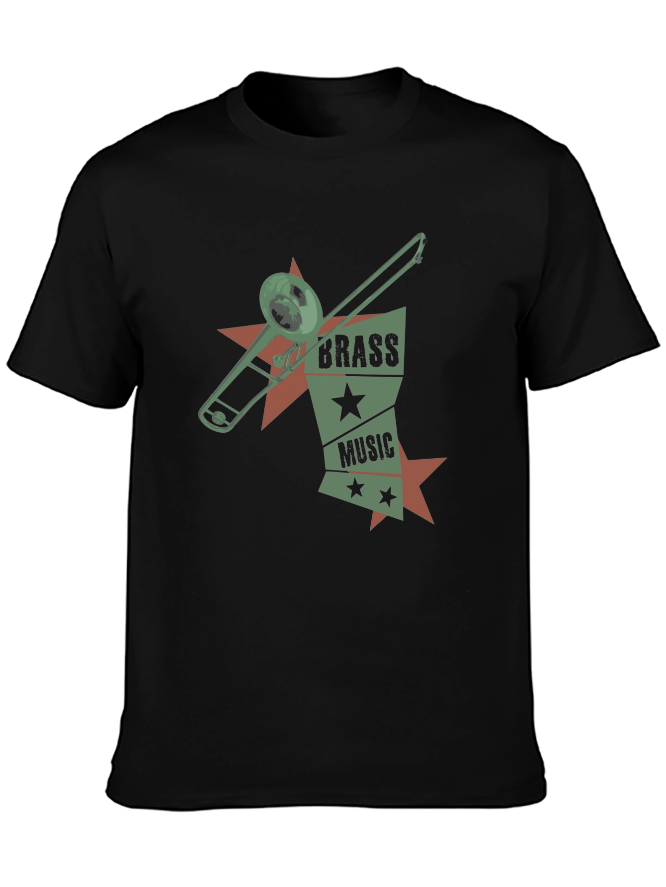 Black Brass Music Graphic T-Shirt view 3