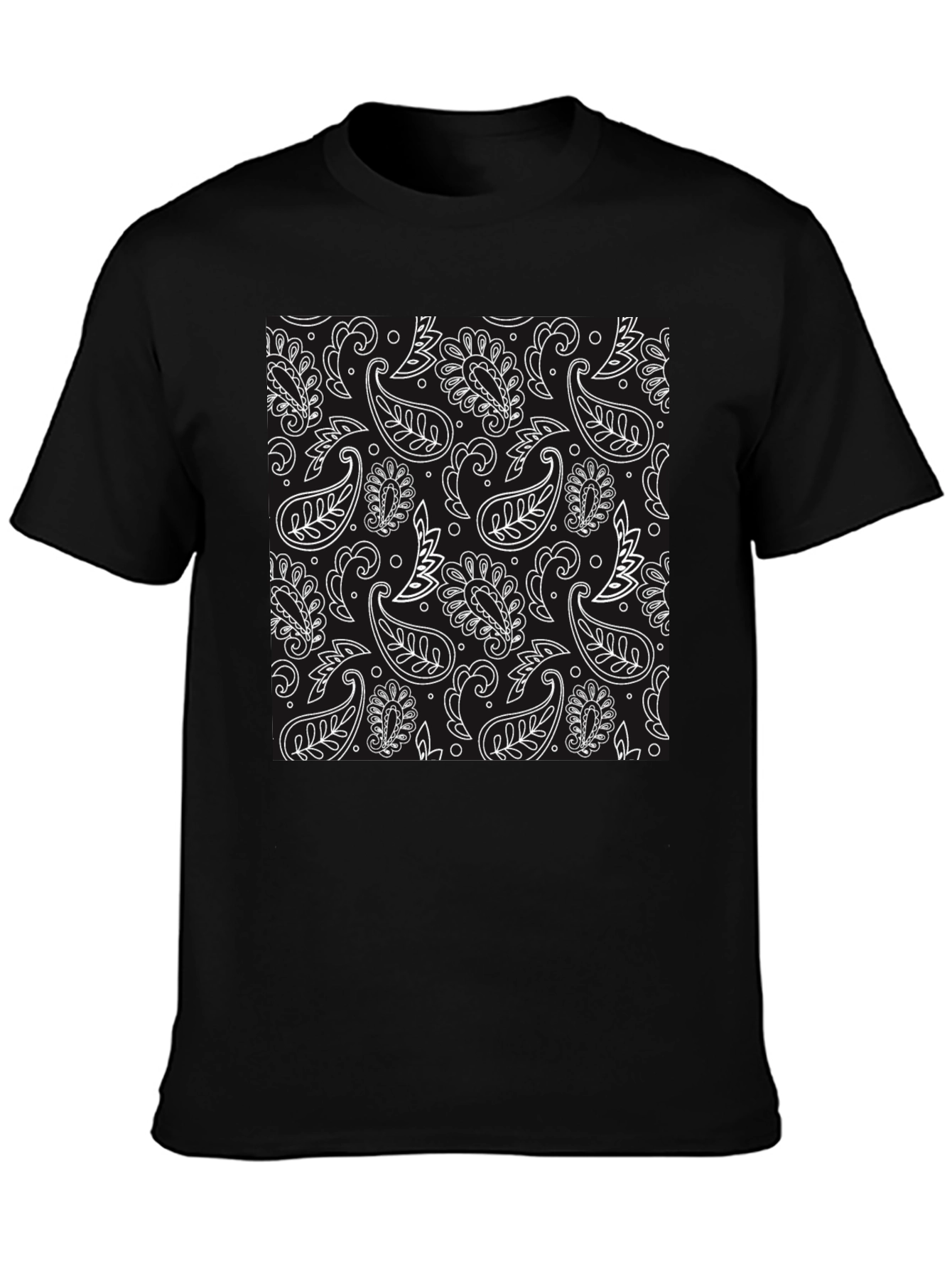 Black Black Paisley Print Tee view 3