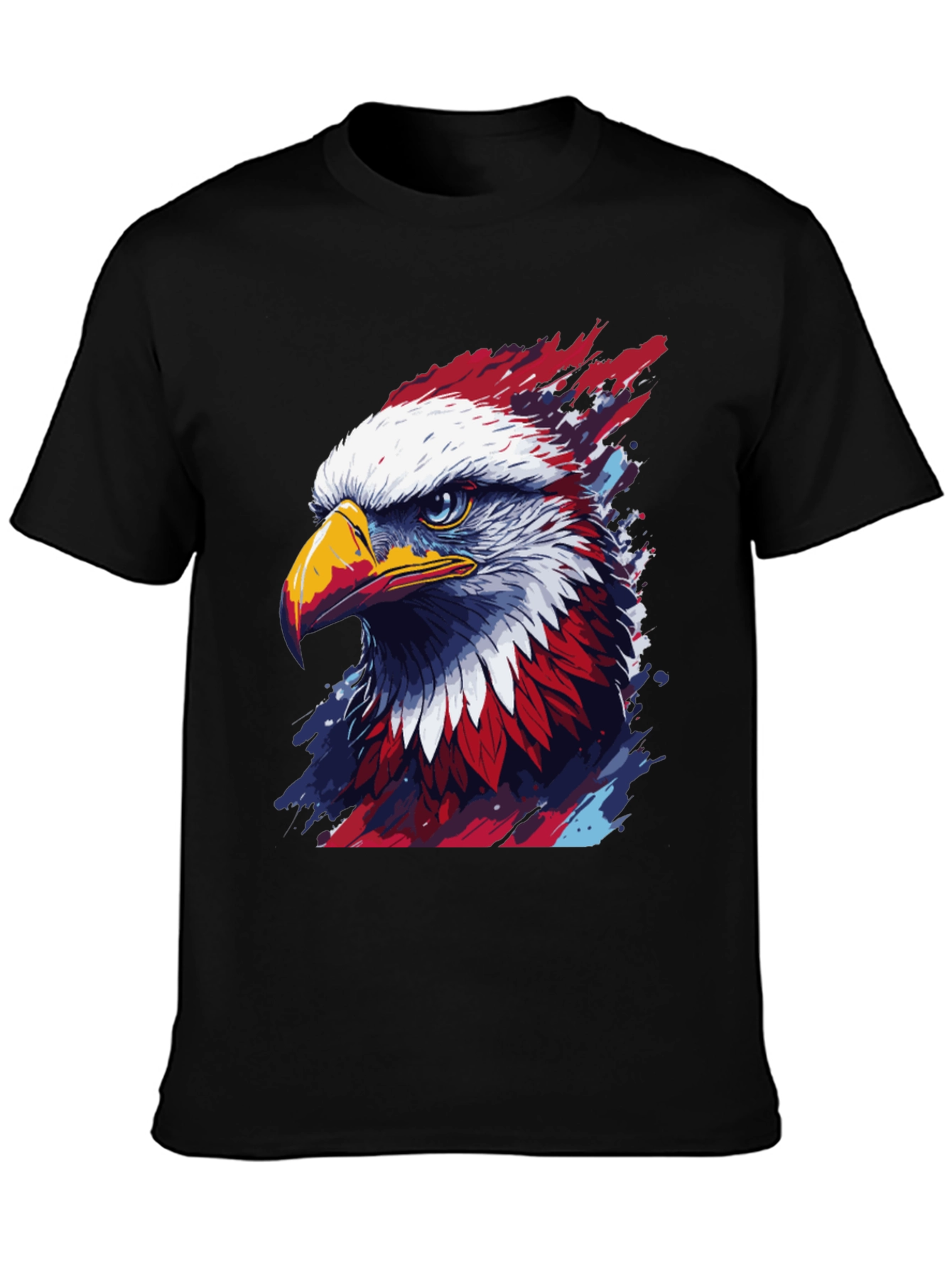 Black Patriotic Eagle Graphic Tee - Men's Black T-Shirt view 3