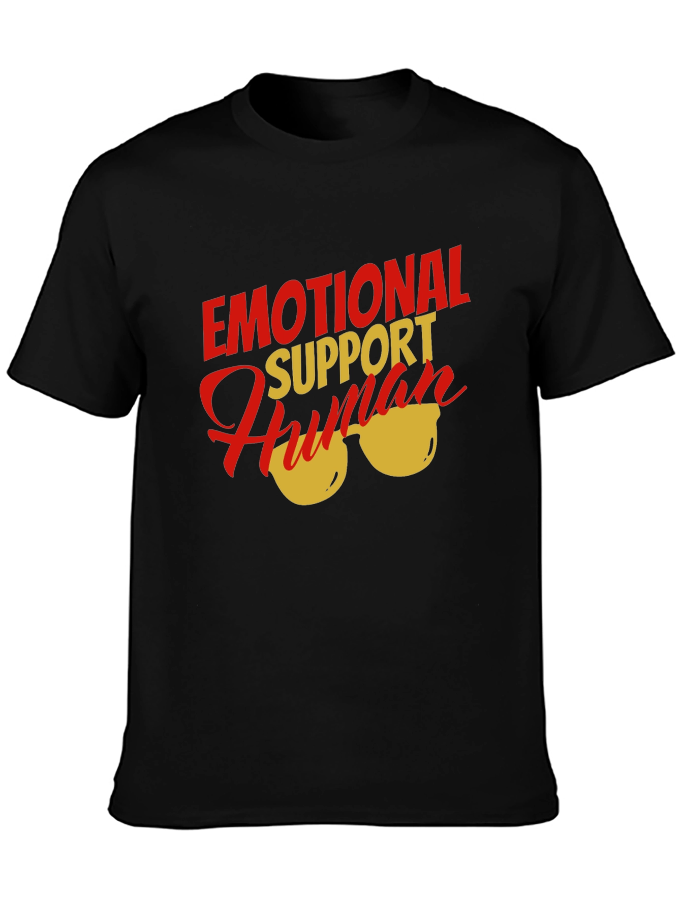 Black Emotional Support Human T-Shirt view 3