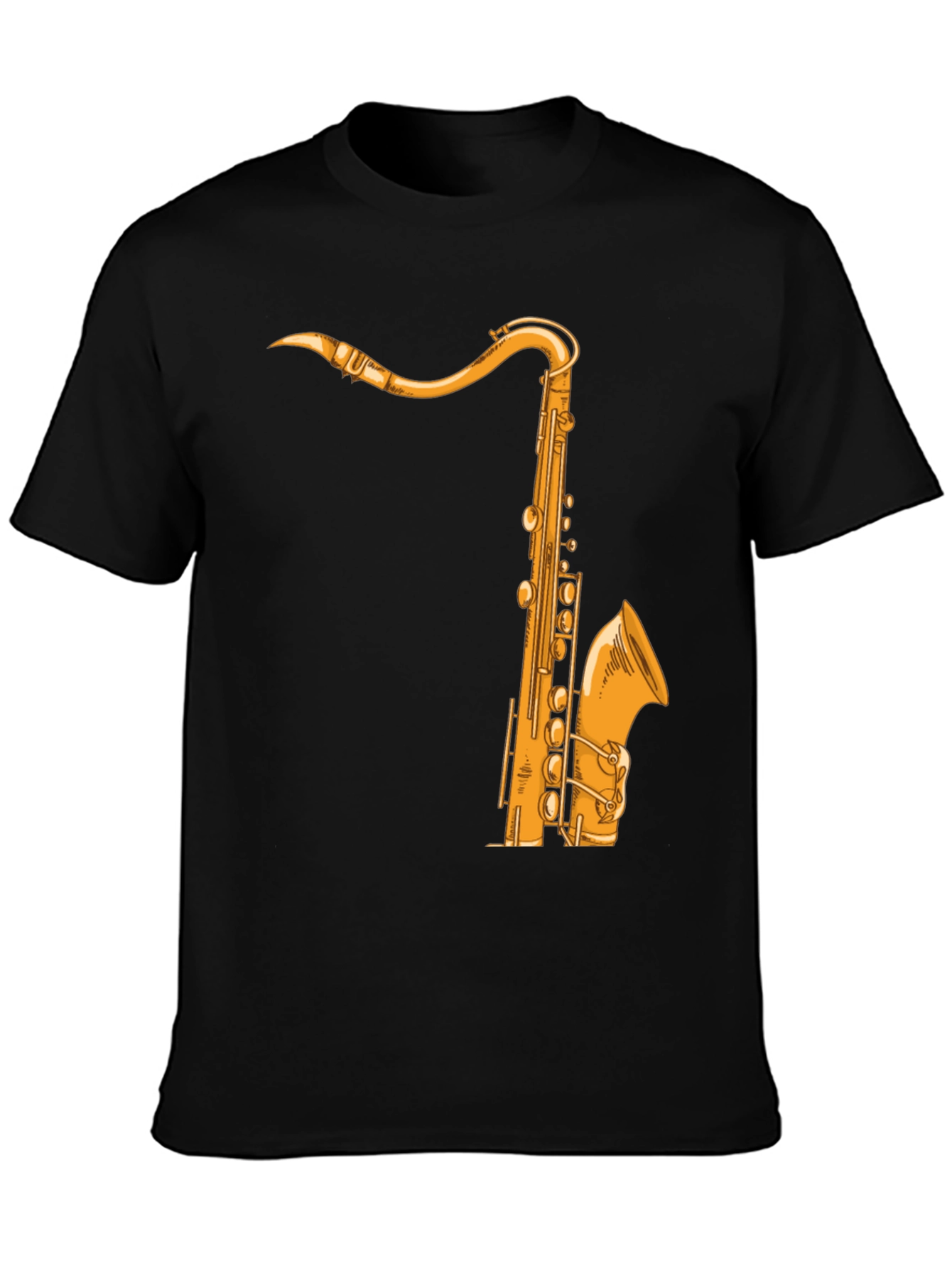 Black Saxophone Graphic Tee - Music Lover Shirt view 3