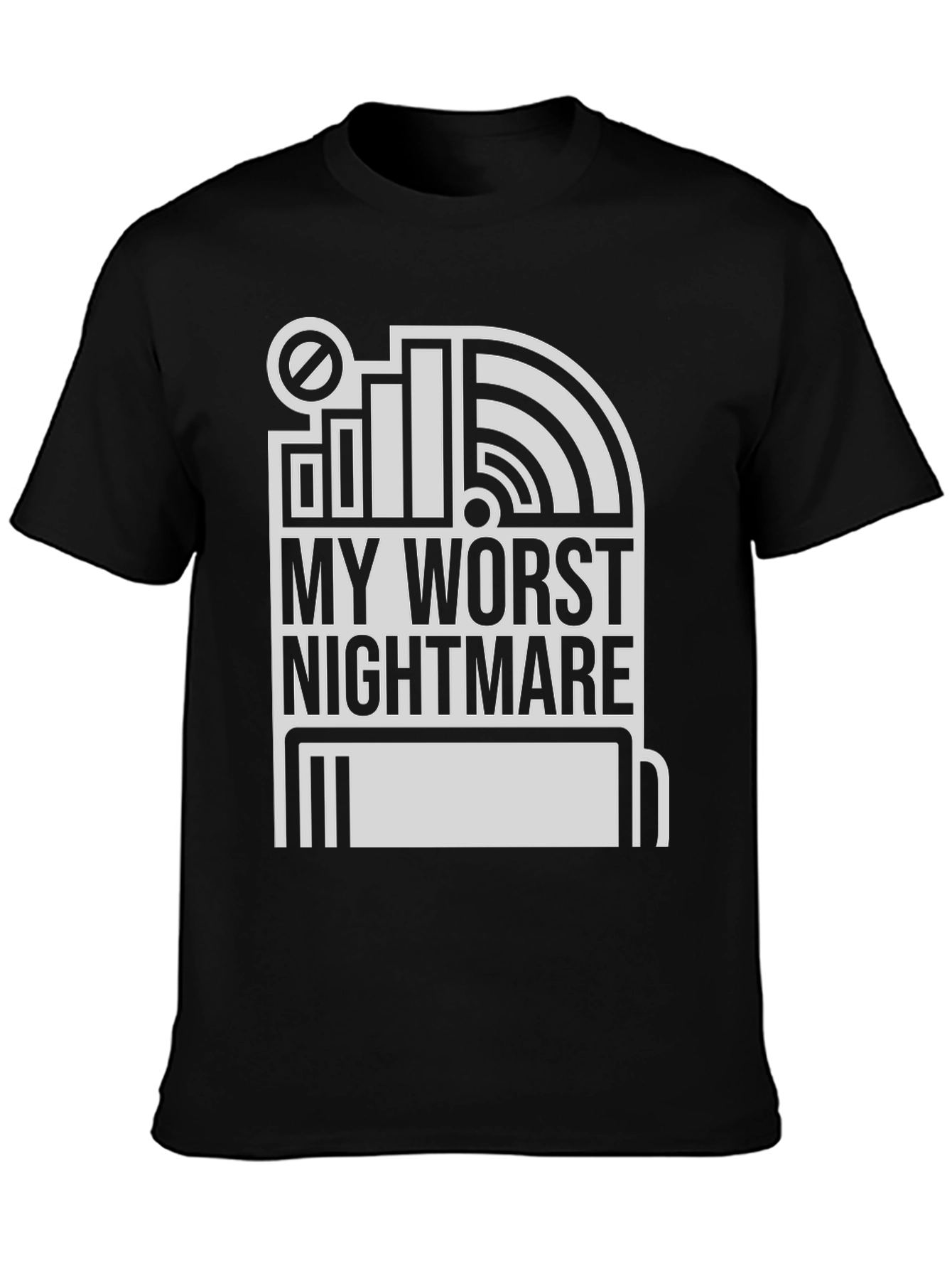 Black My Worst Nightmare Graphic T-Shirt - Tech Humor Tee view 3