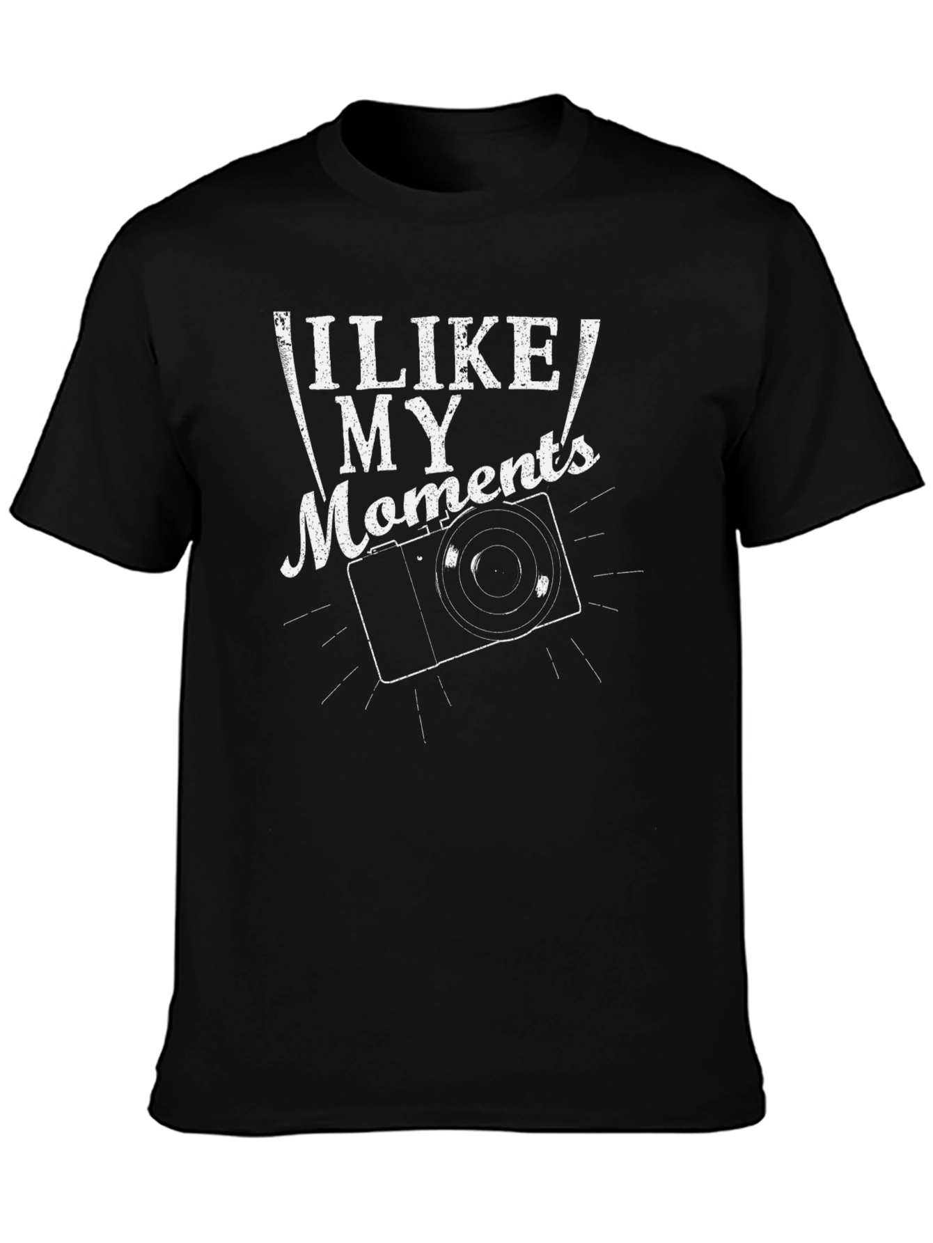 I Like My Moments Black T-Shirt - 3