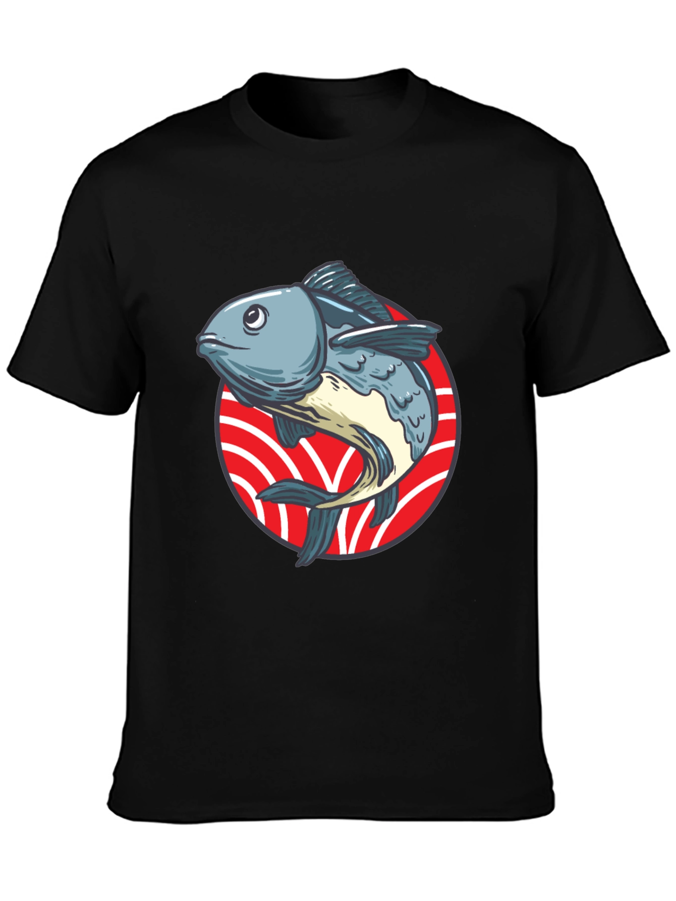 Black Fish Graphic T-Shirt - Unique Design view 3
