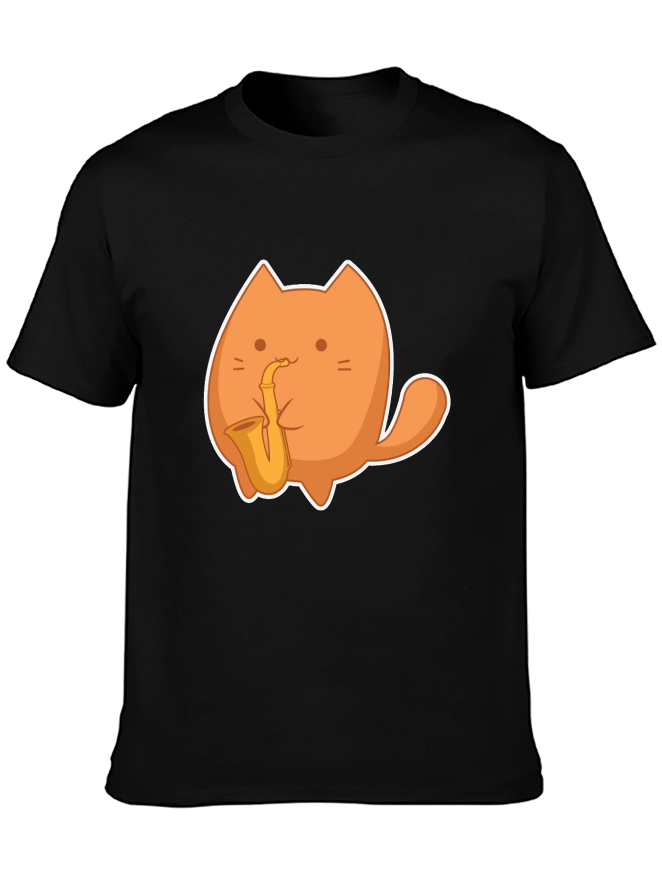 Black Cat Saxophone Graphic T-Shirt view 3