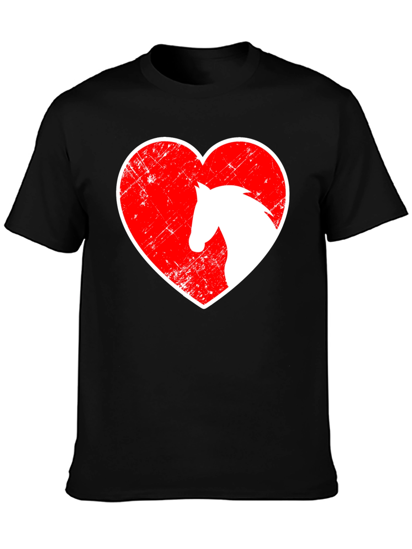 Black Horse Lover Graphic Tee - Heart Horse Shirt view 3