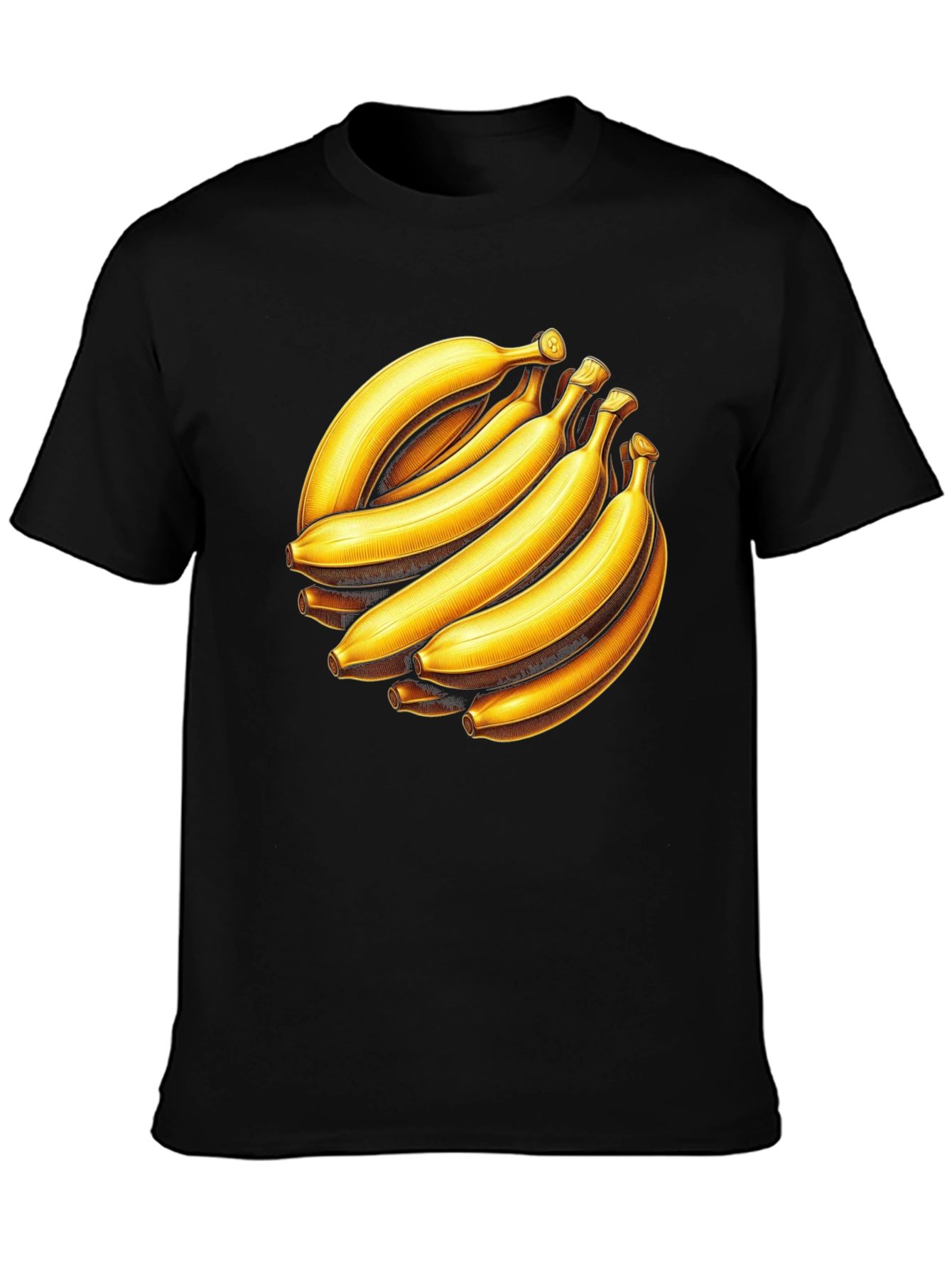 Black Banana Bunch Graphic Tee - Black Cotton Casual T-Shirt view 3