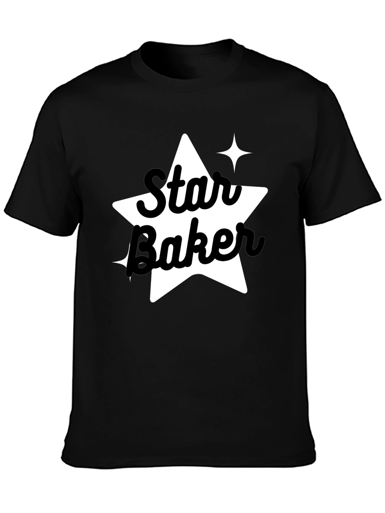 Black Star Baker Black Tee - Baking Enthusiast Apparel view 3