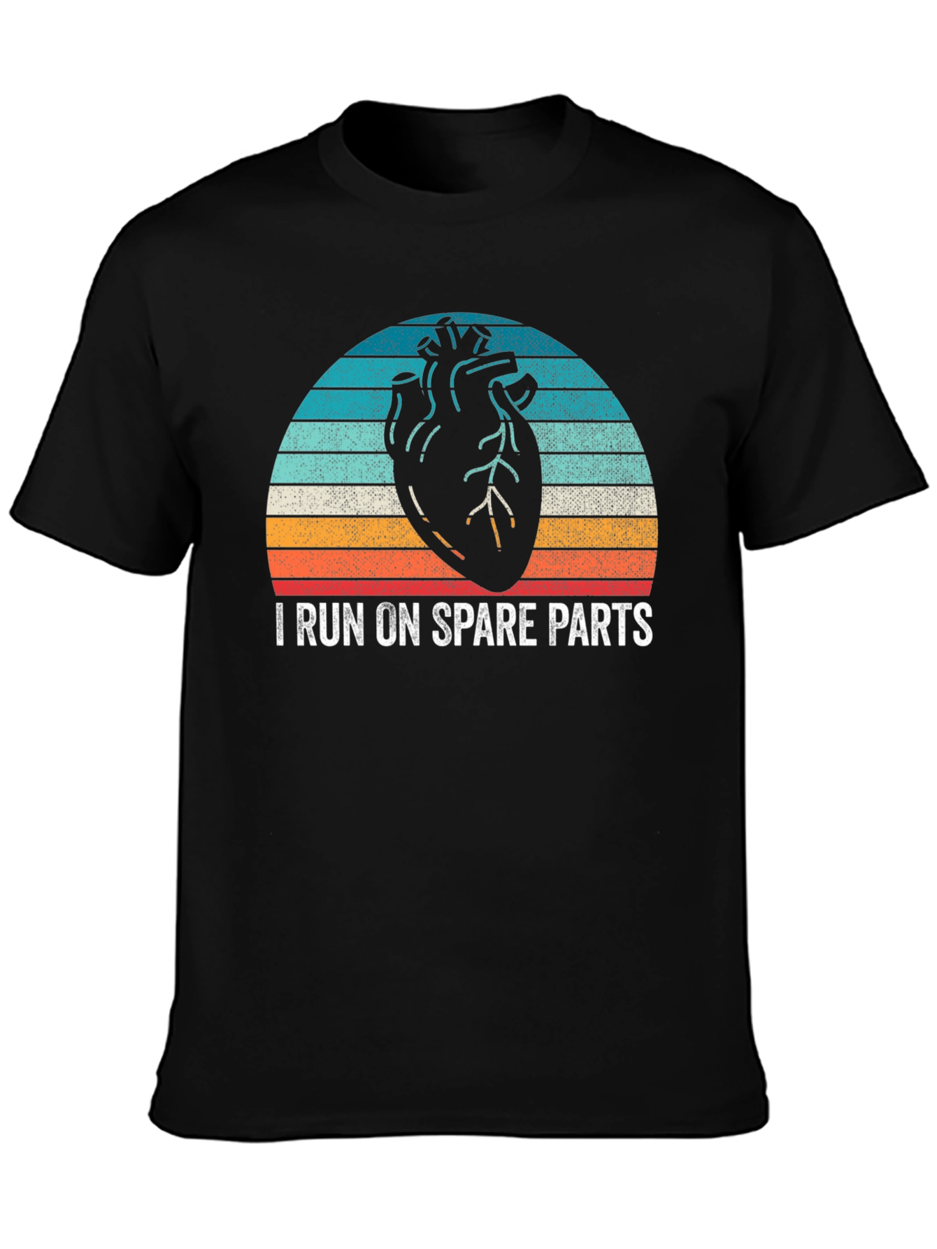 Black I Run On Spare Parts Graphic T-Shirt view 3