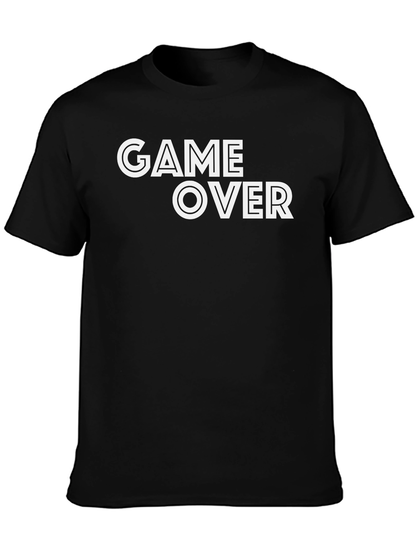 Black Game Over Black T-Shirt - Bold Graphic Tee view 3