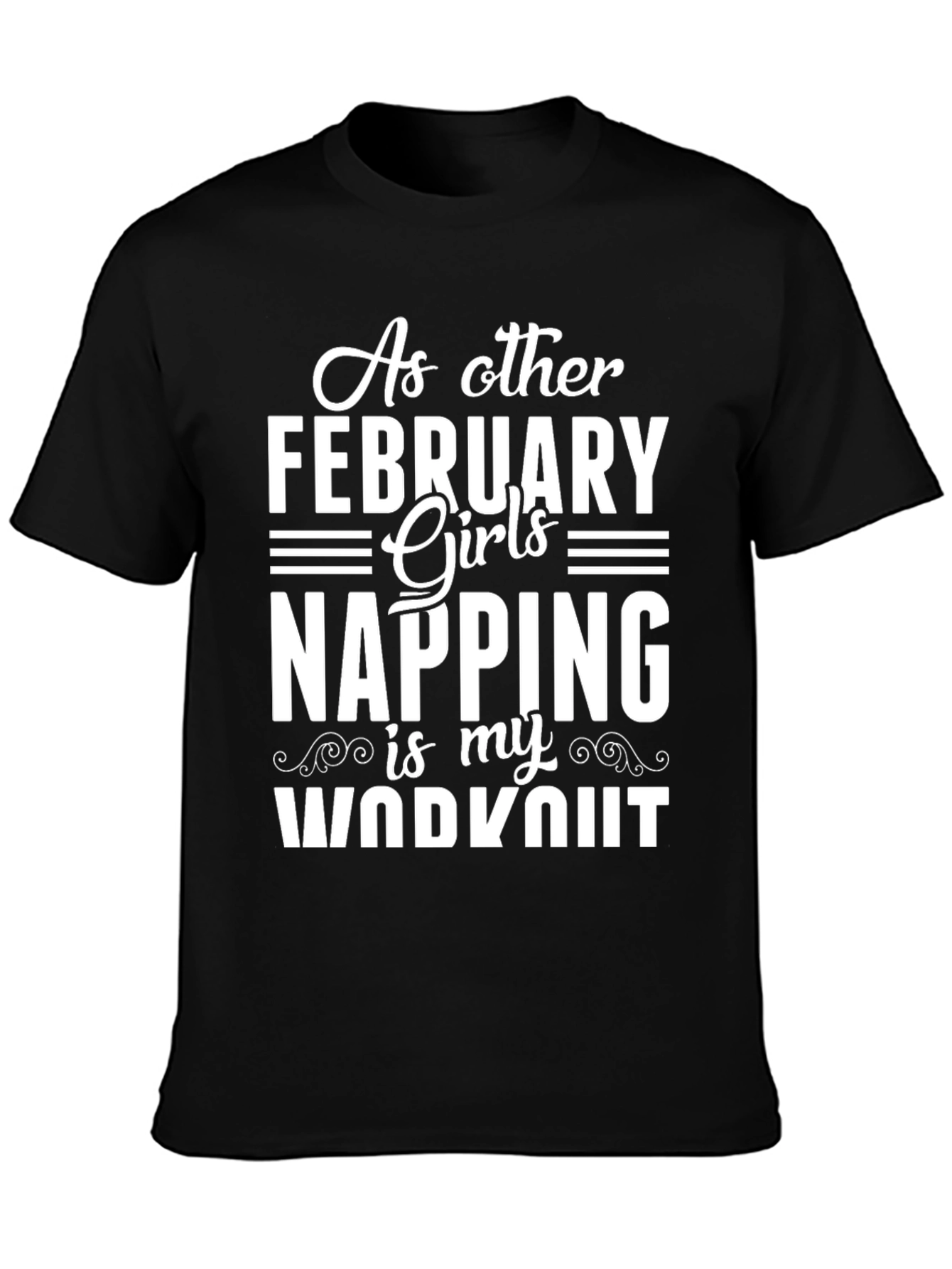 Black February Girl Napping Workout Graphic T-Shirt view 3