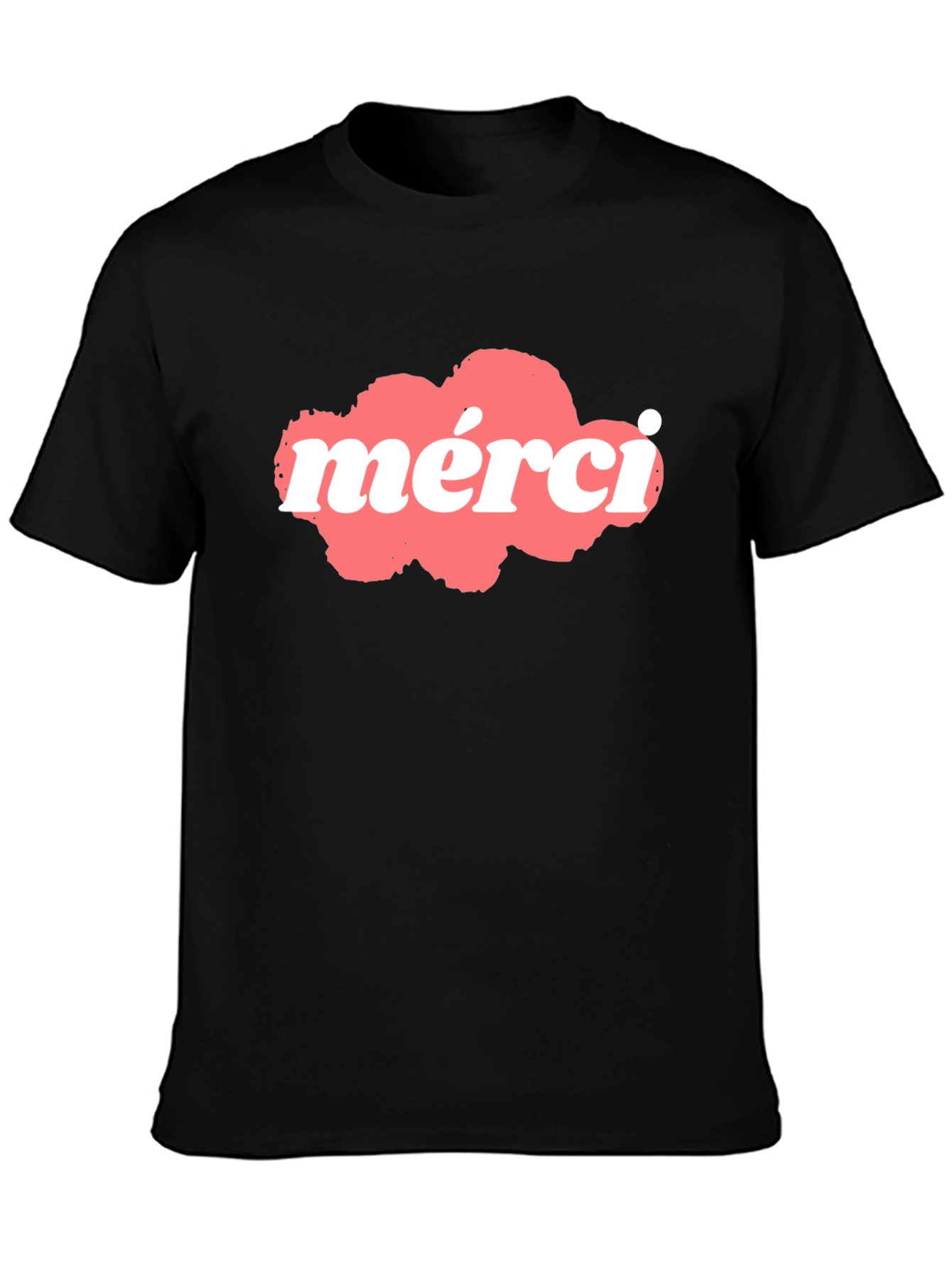 Black Merci Graphic T-Shirt - Black Cotton Blend view 3