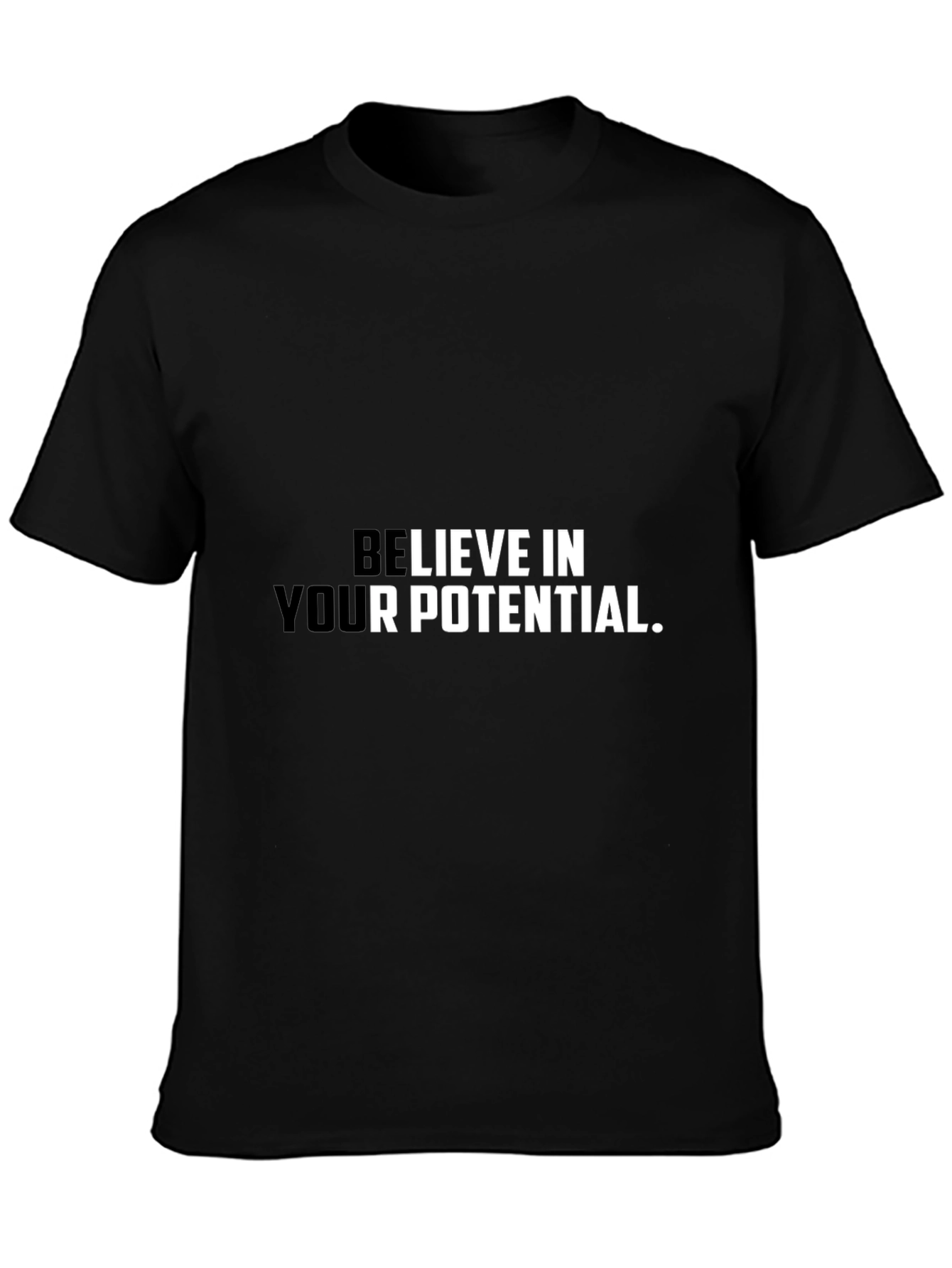 Black Believe In Your Potential Graphic Tee view 3