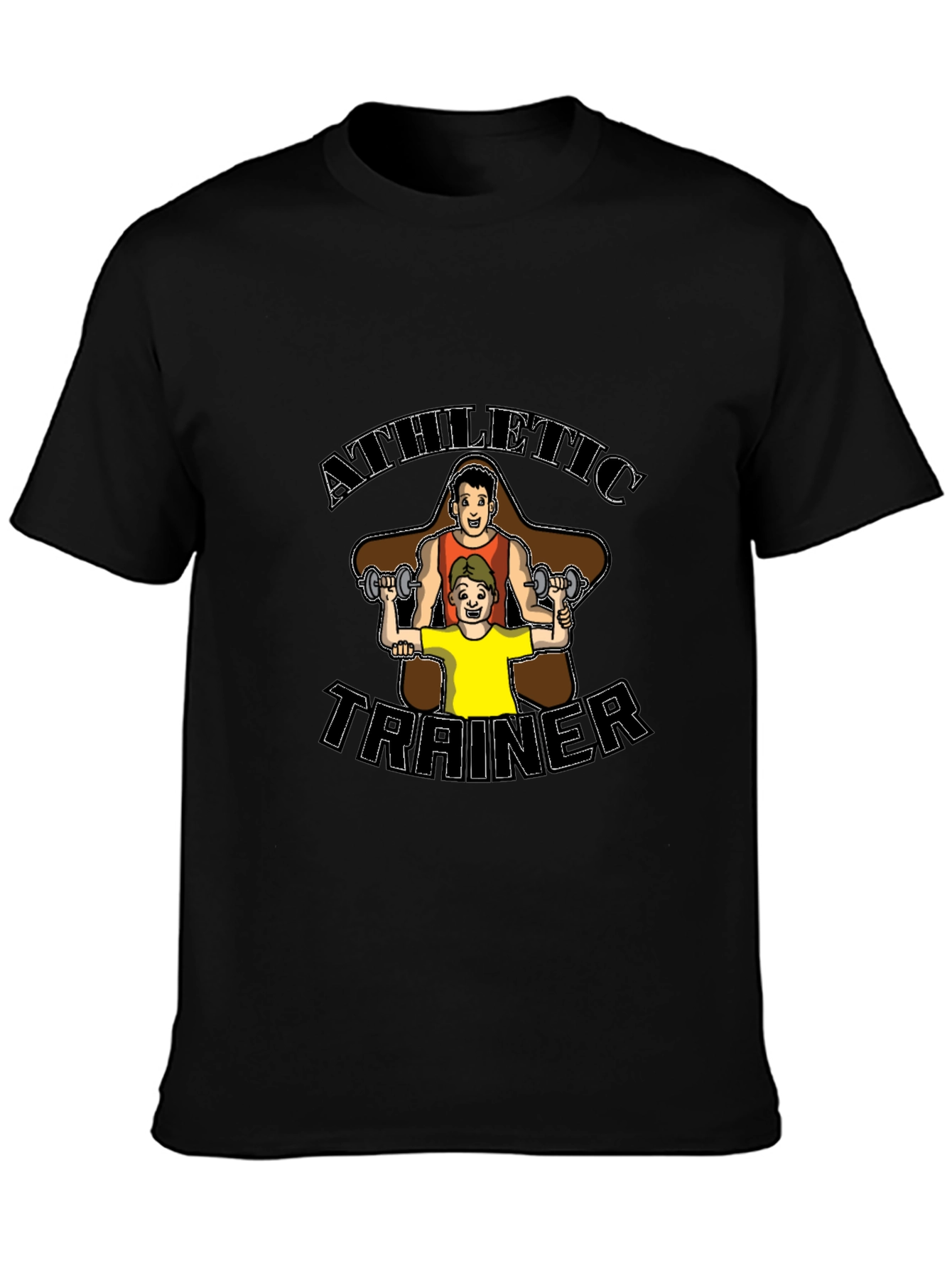 Black Athletic Trainer Graphic Tee - Black Unisex view 3