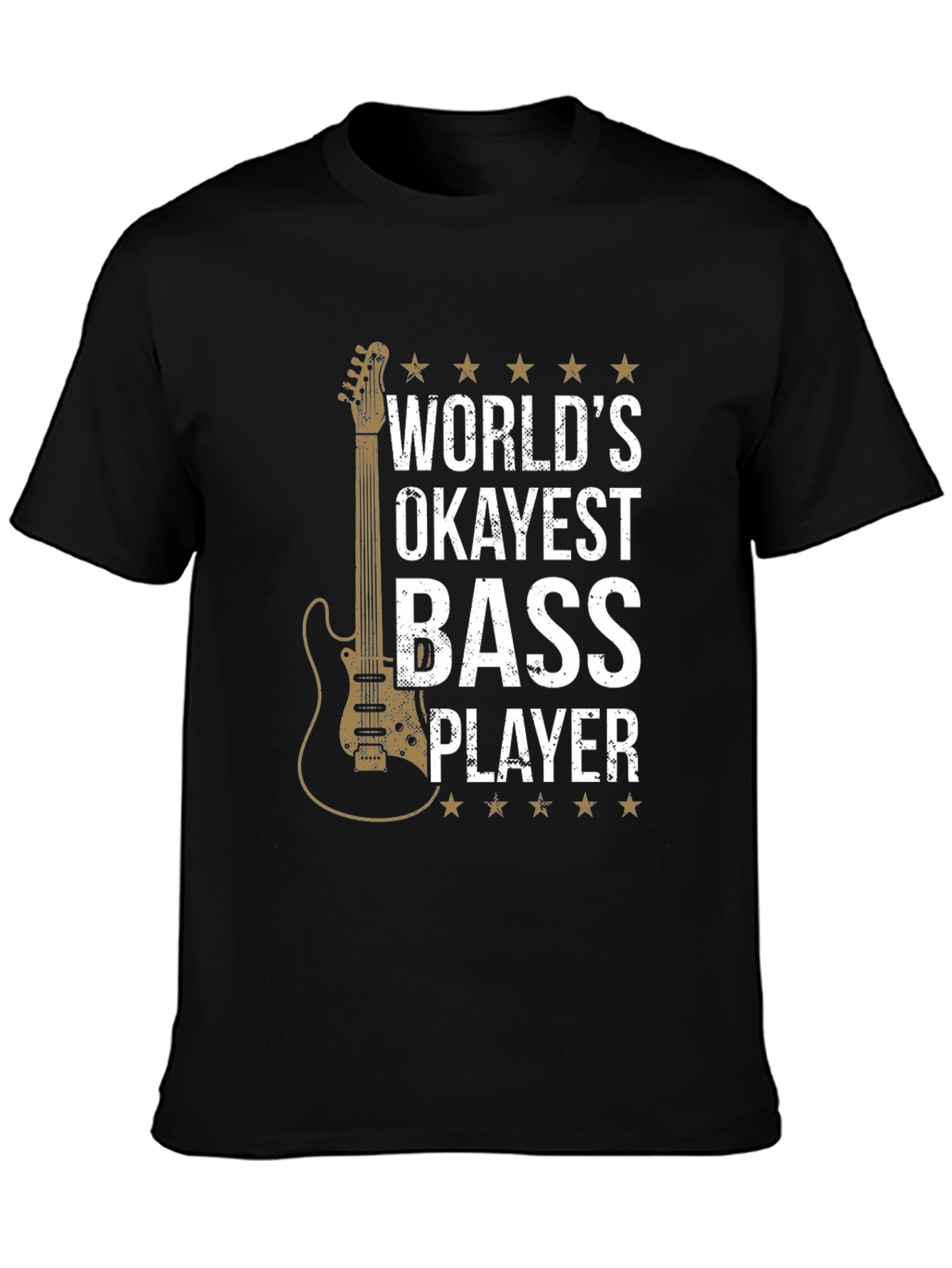 Black World's Okayest Bass Player T-Shirt view 3