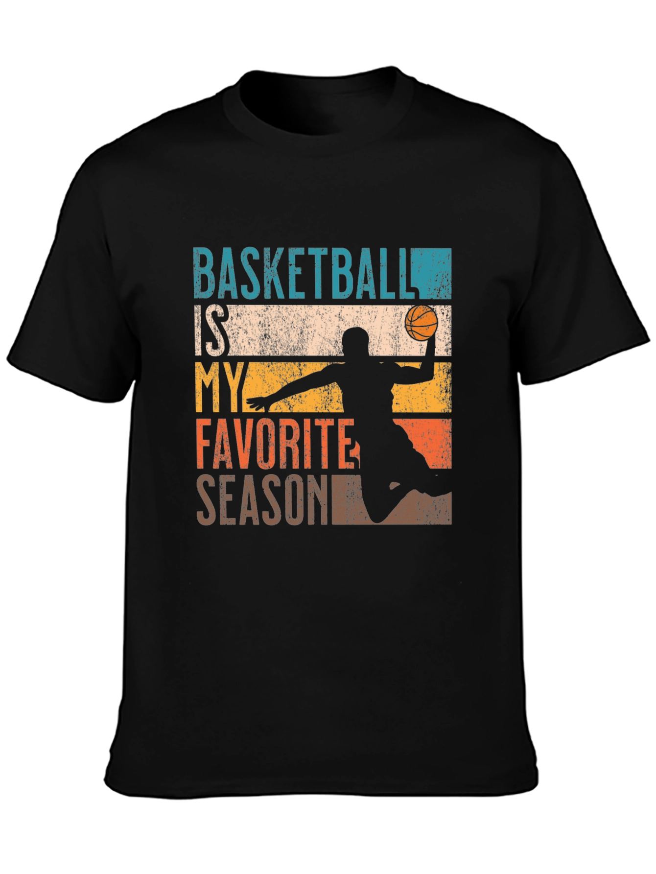 Black Basketball is My Favorite Season Black T-Shirt view 3