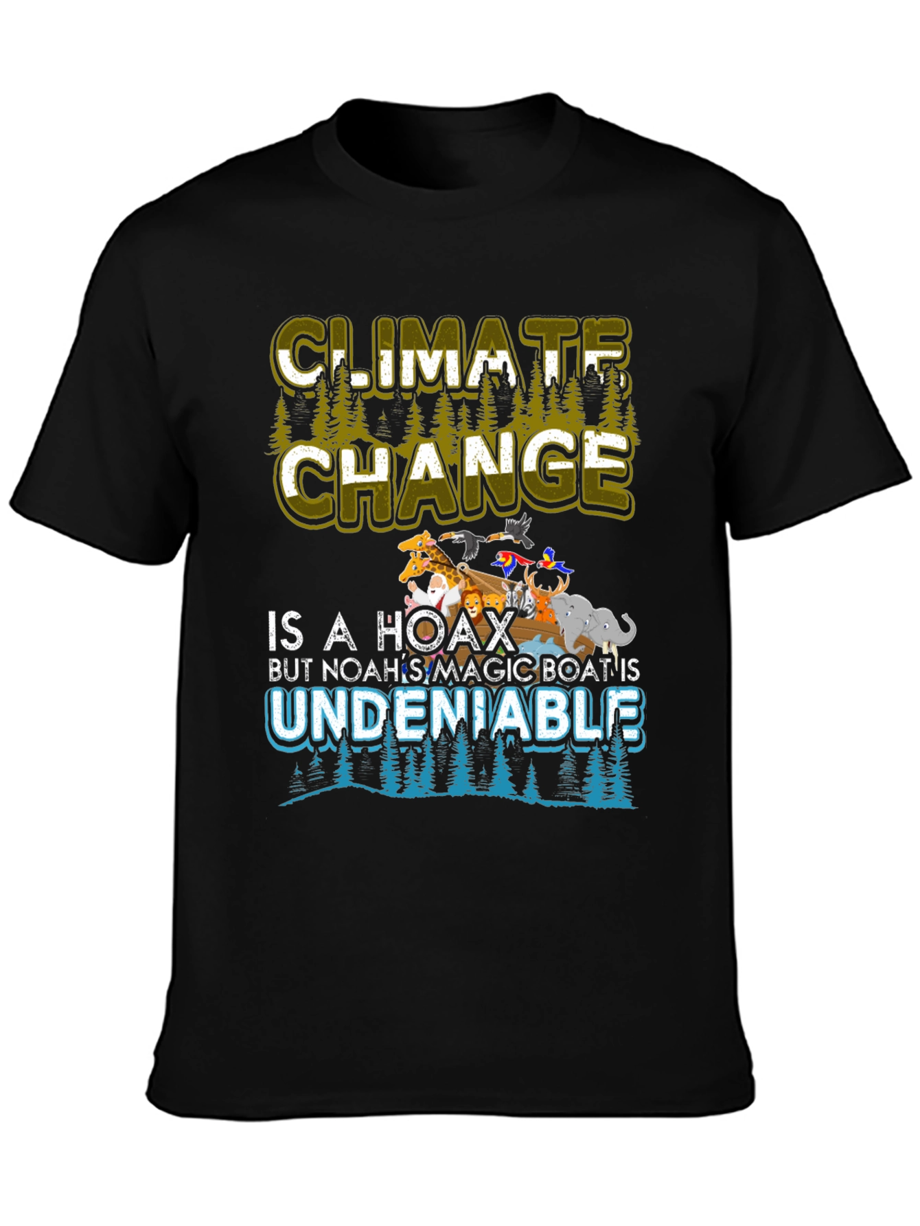 Black Climate Change is a Hoax T-Shirt view 3