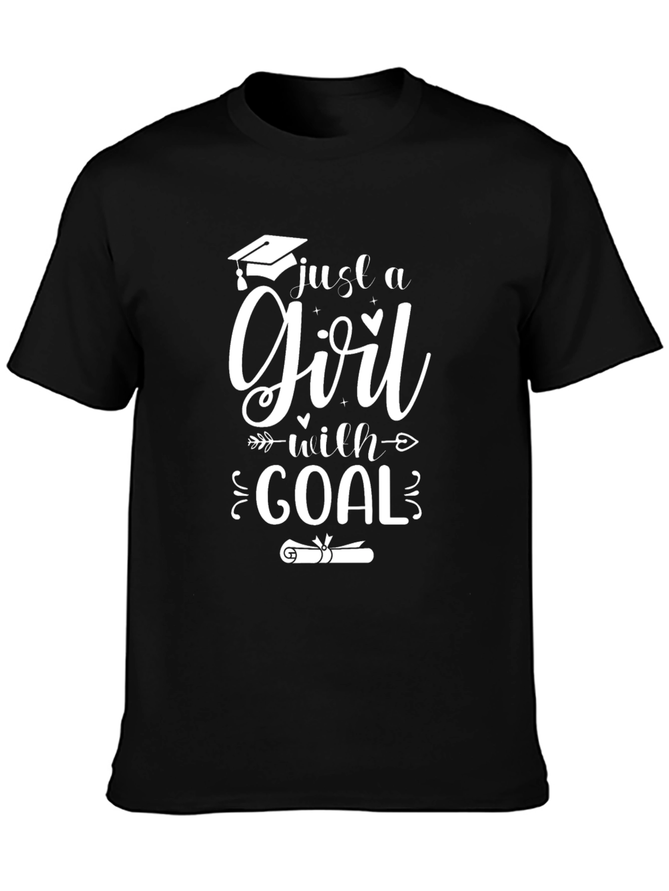 Black Just a Girl with a Goal Graduation T-Shirt view 3