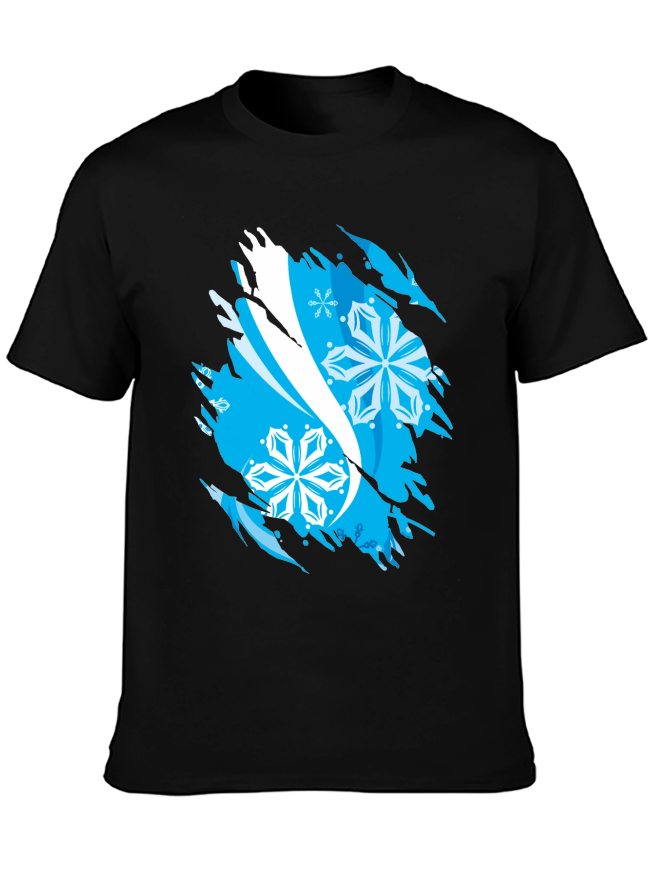 Ripped Snowflake Graphic Tee - Cool Winter Style - 3
