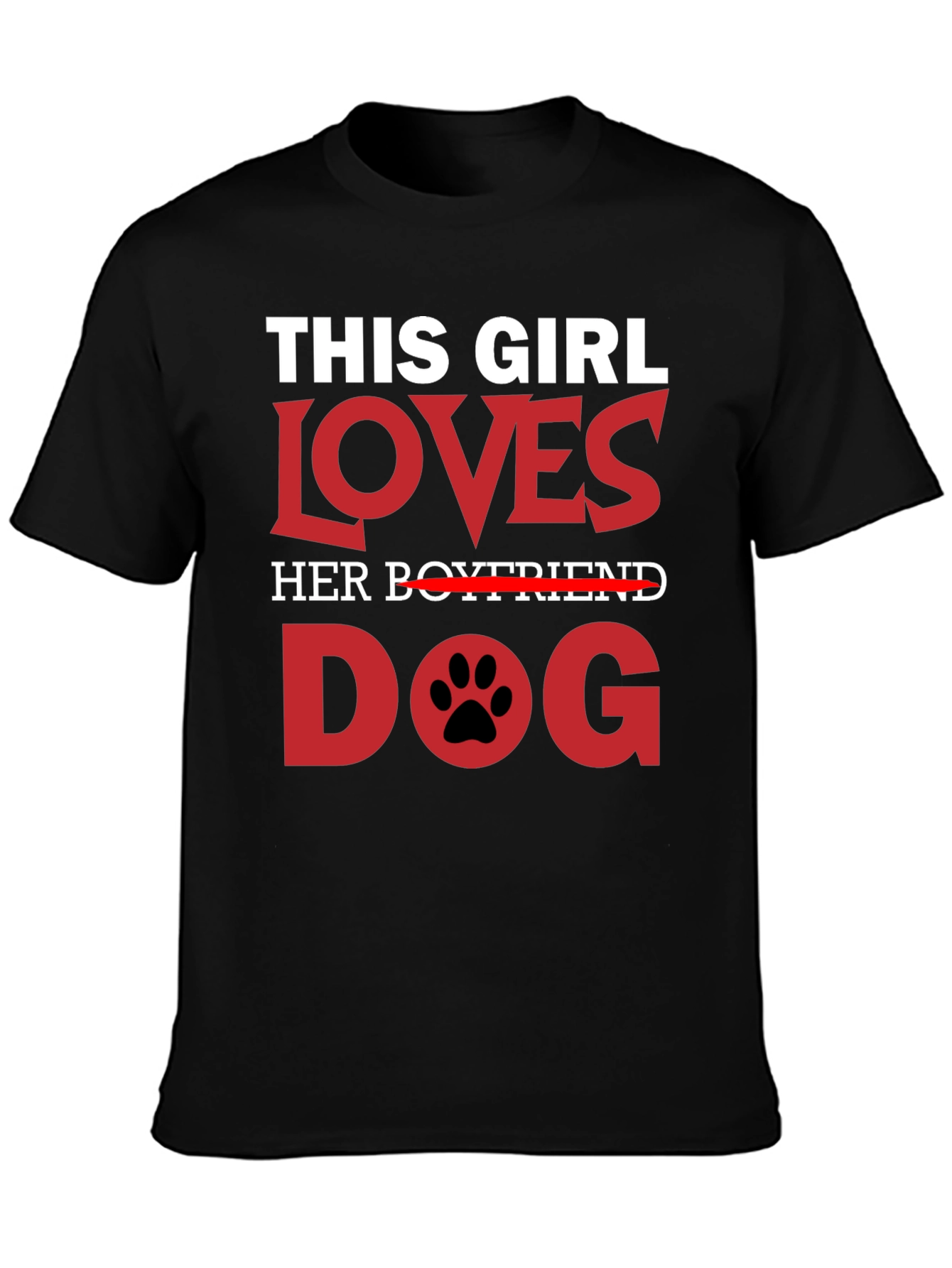 Black This Girl Loves Dog T-Shirt view 3