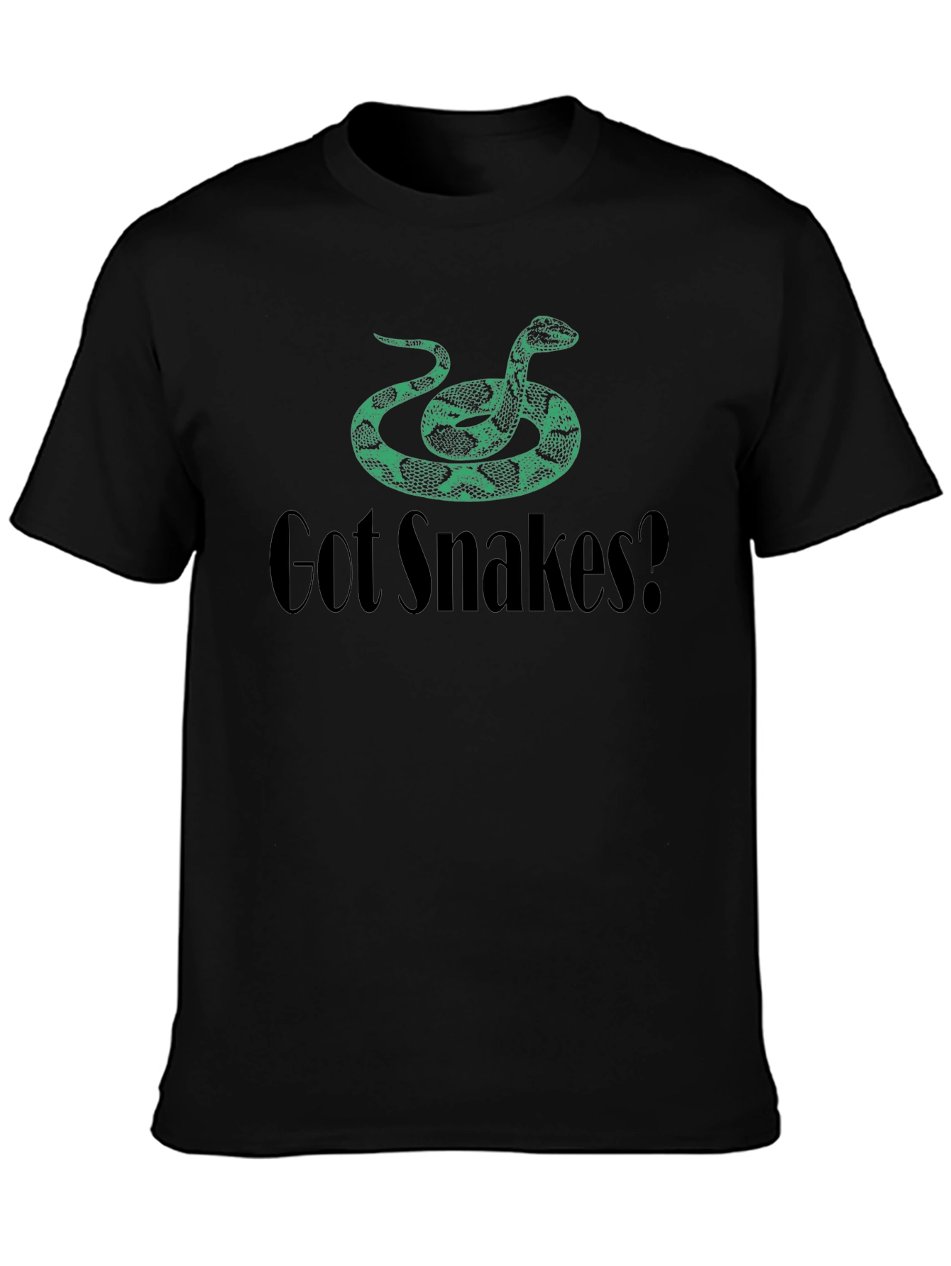Black Got Snakes? Graphic Tee - Black Cotton T-Shirt view 3