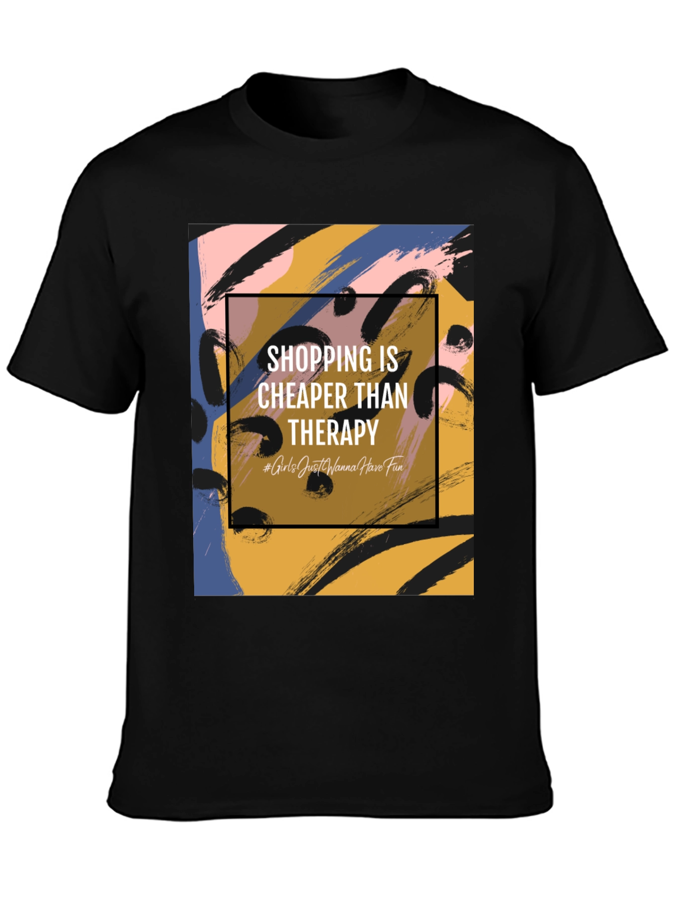 Shopping Is Cheaper Than Therapy Graphic Tee - 3