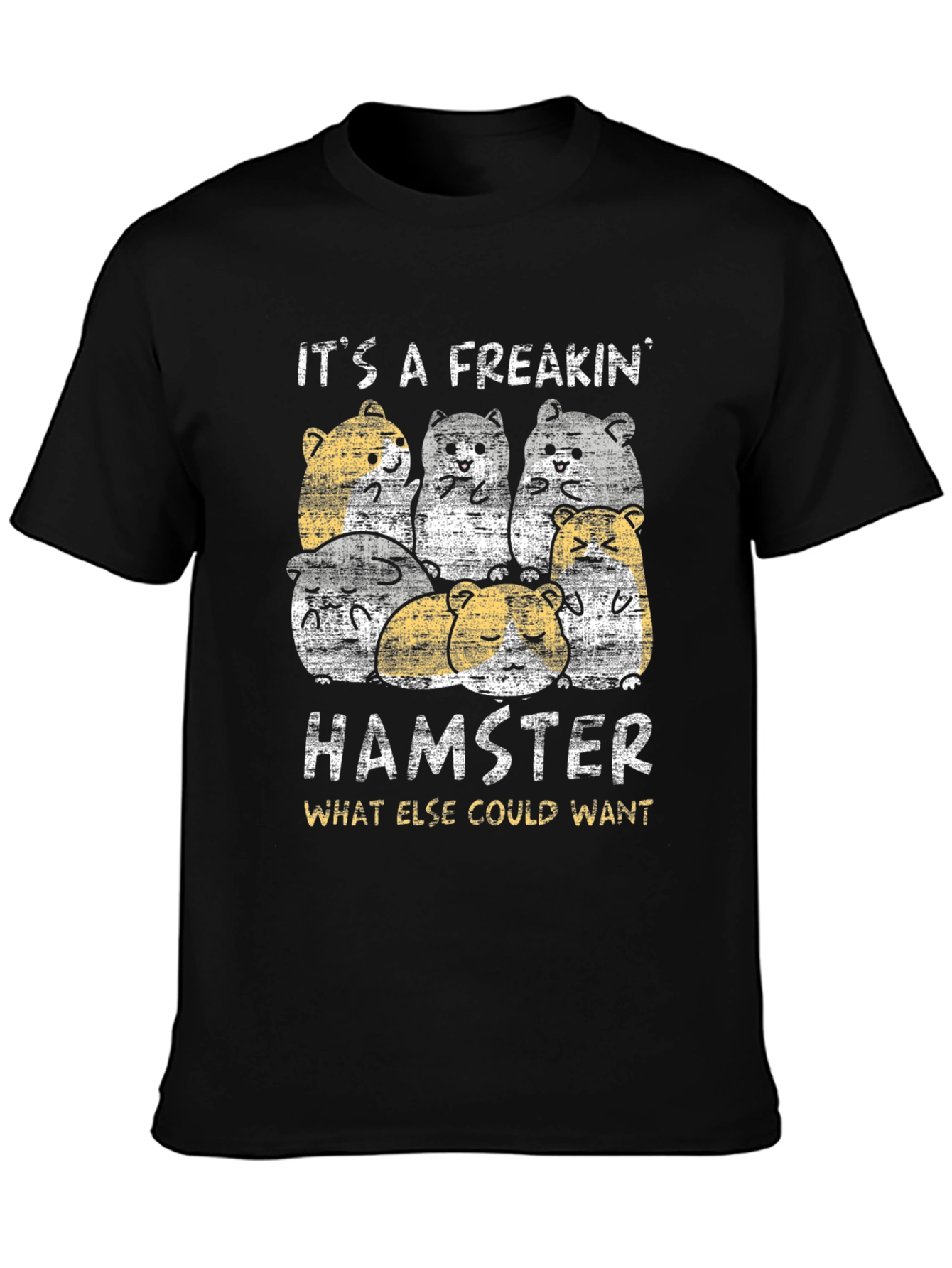 Black It's a Freakin' Hamster T-Shirt - Funny Graphic Tee view 3