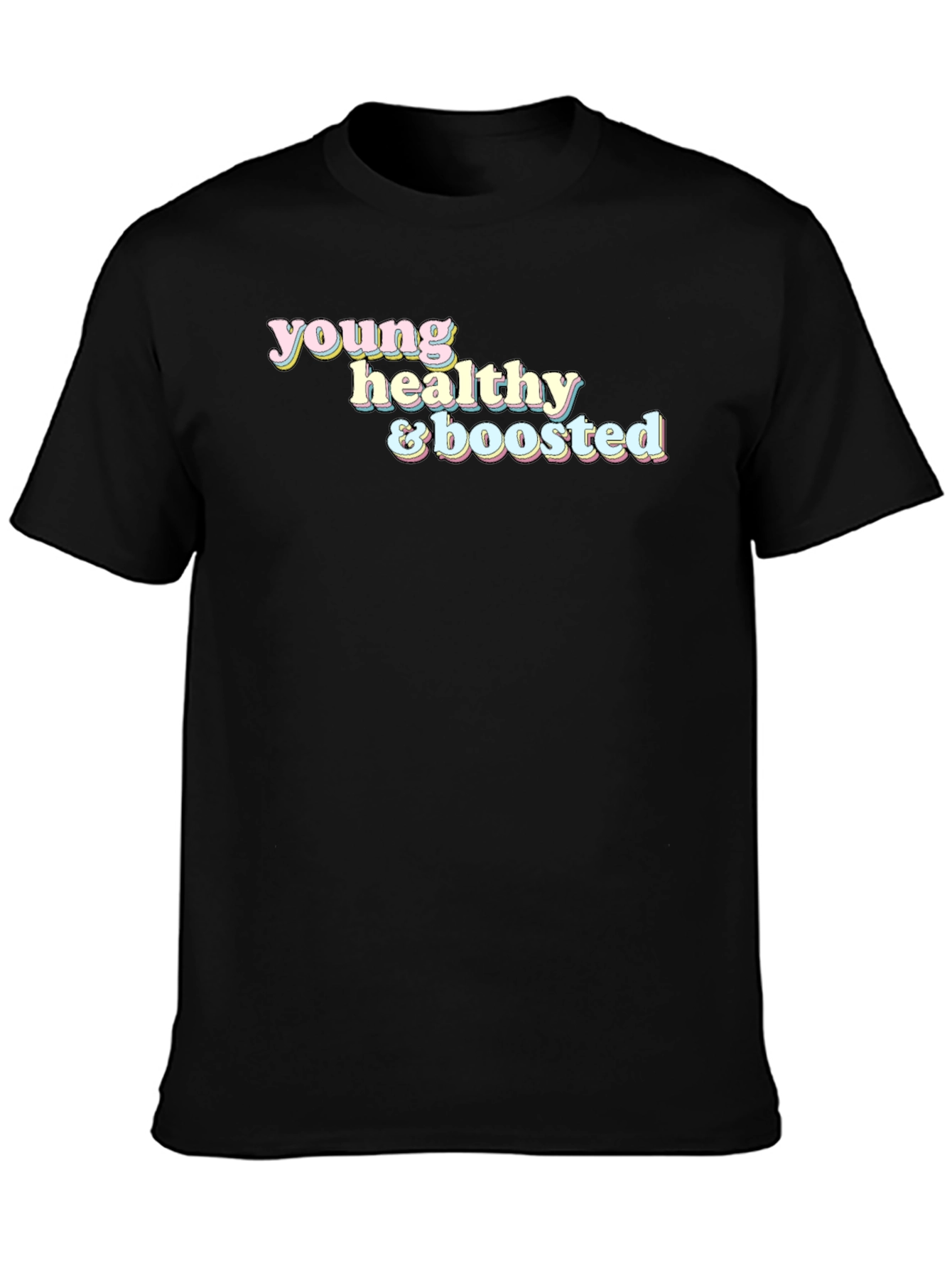 Black Young Healthy & Boosted Graphic Tee view 3