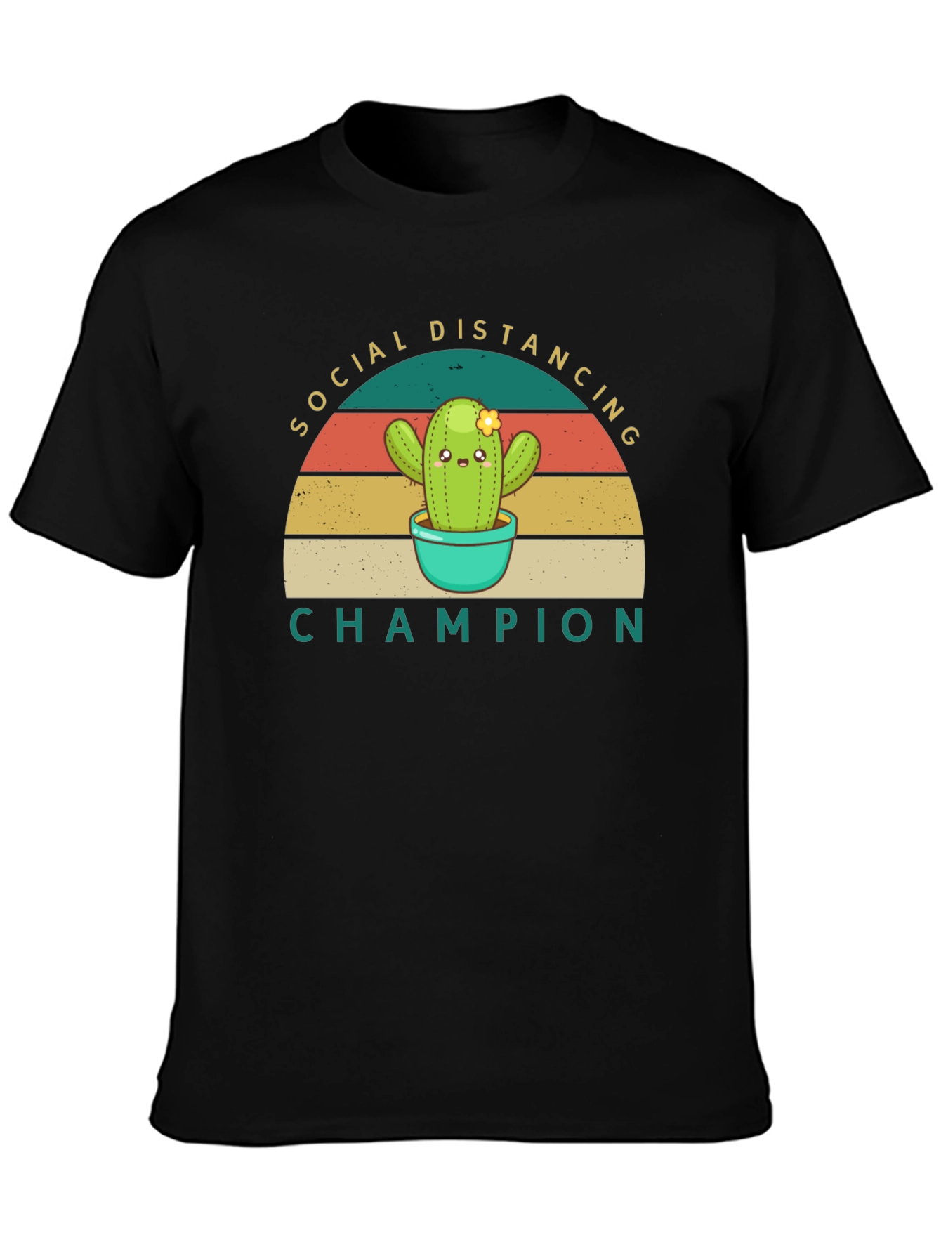 Black Social Distancing Champion Graphic Tee view 3