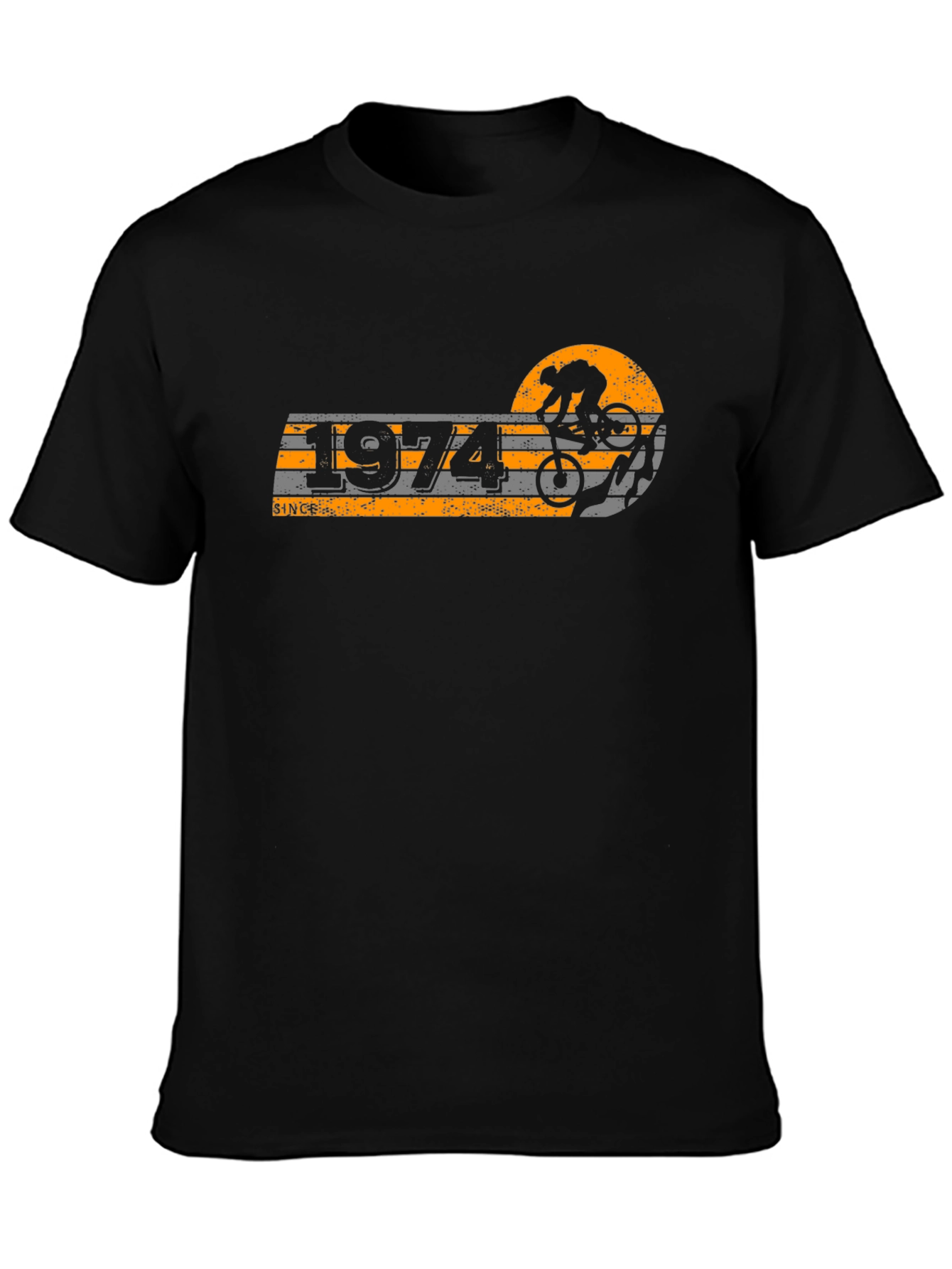 Black 1974 Since Biker T-Shirt Black view 3
