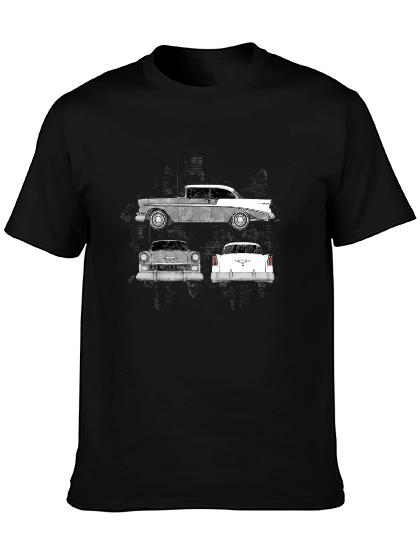 Black Classic Car Graphic Tee - Black Cotton view 3
