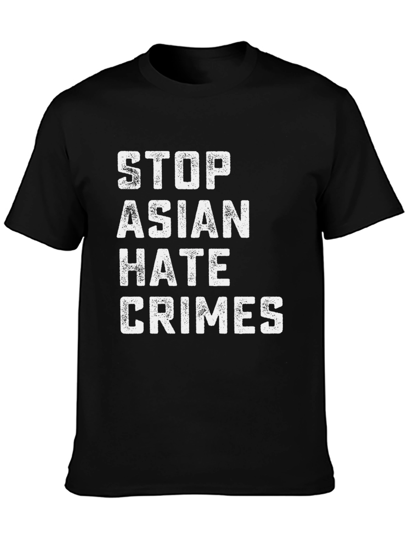 Black Stop Asian Hate Crimes Graphic Tee - Black Unisex view 3