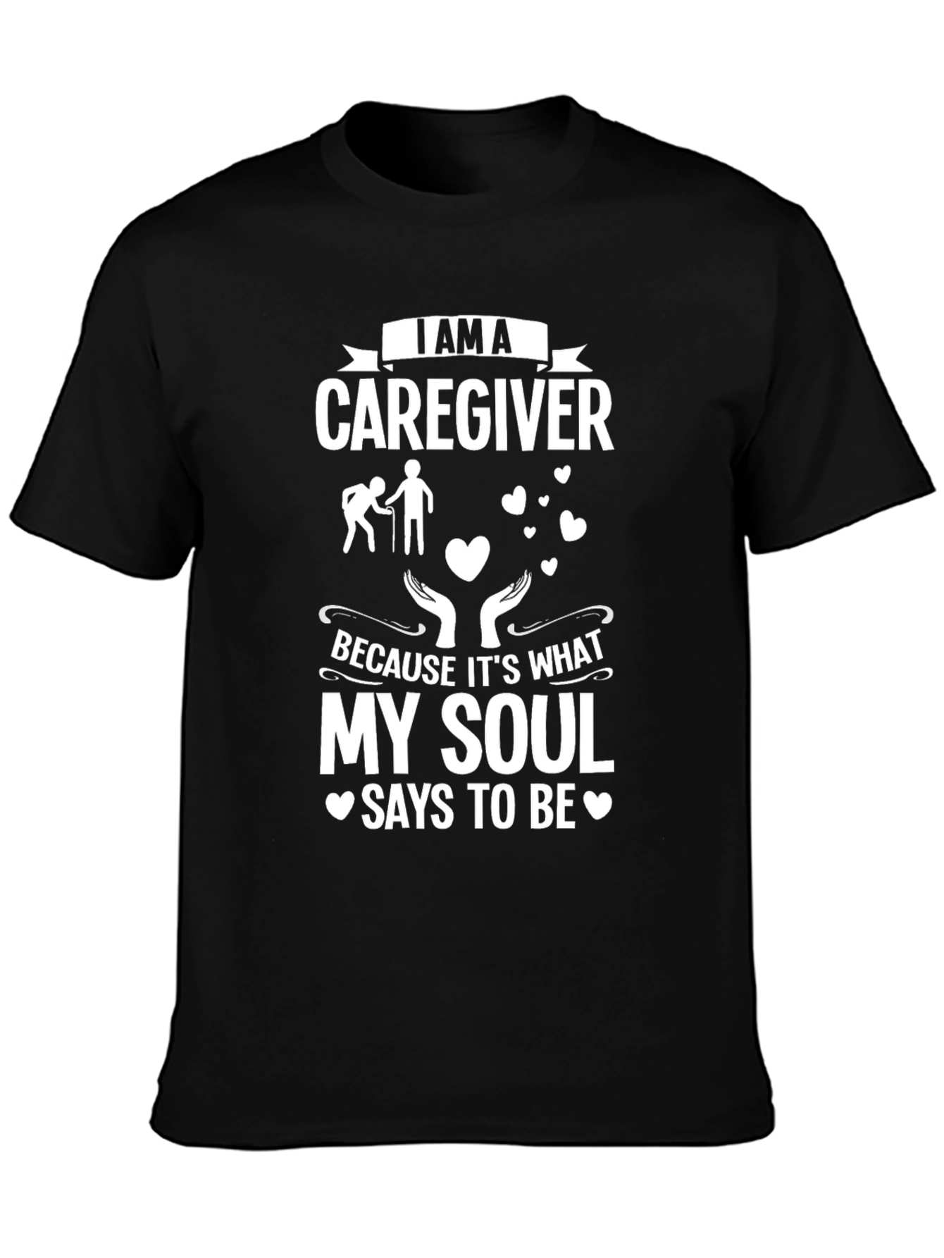 Black Caregiver T-Shirt - Soul Says To Be view 3