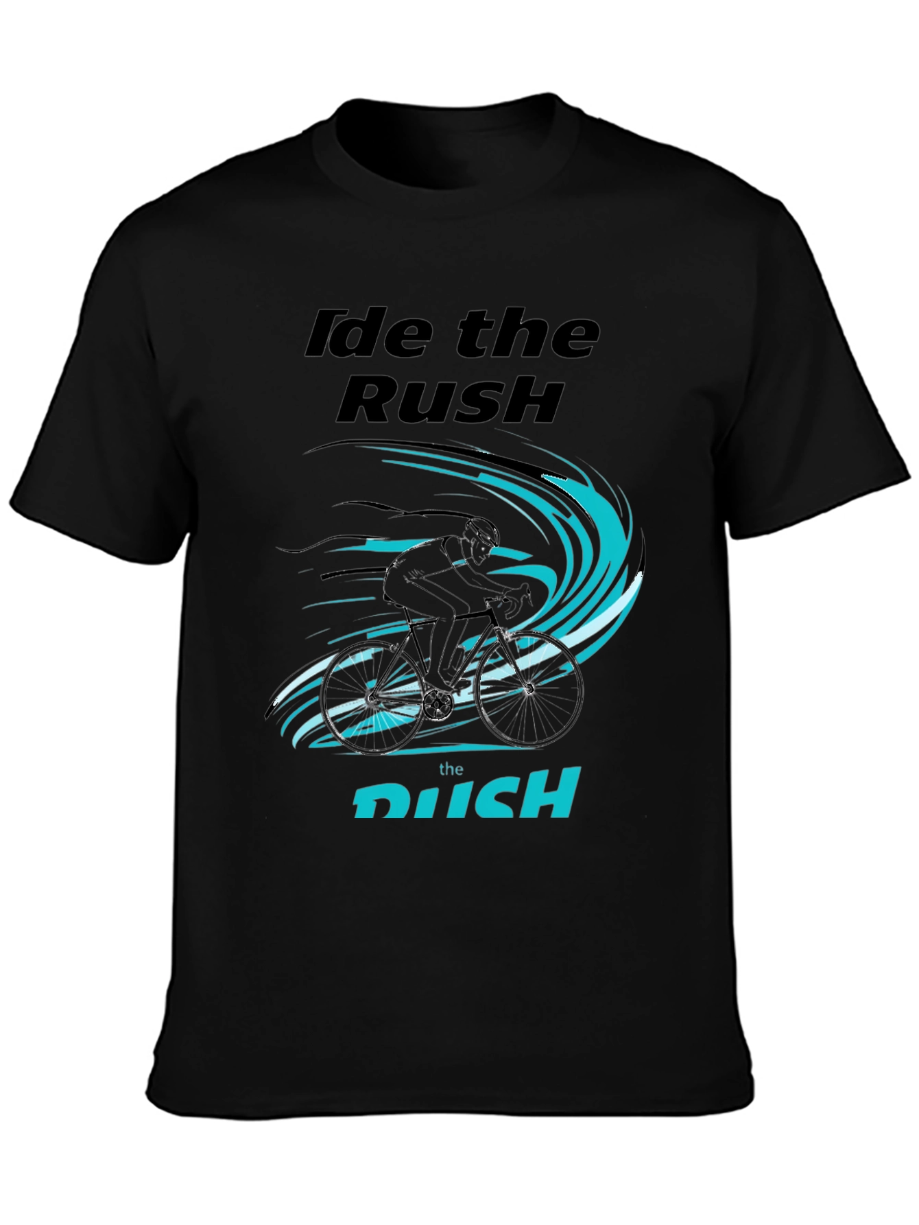 Black Ride the Rush Cycling T-Shirt view 3