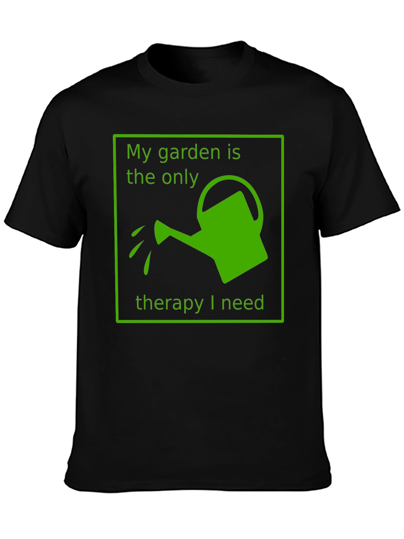 Black Gardening Therapy T-Shirt - My Garden is My Therapy view 3