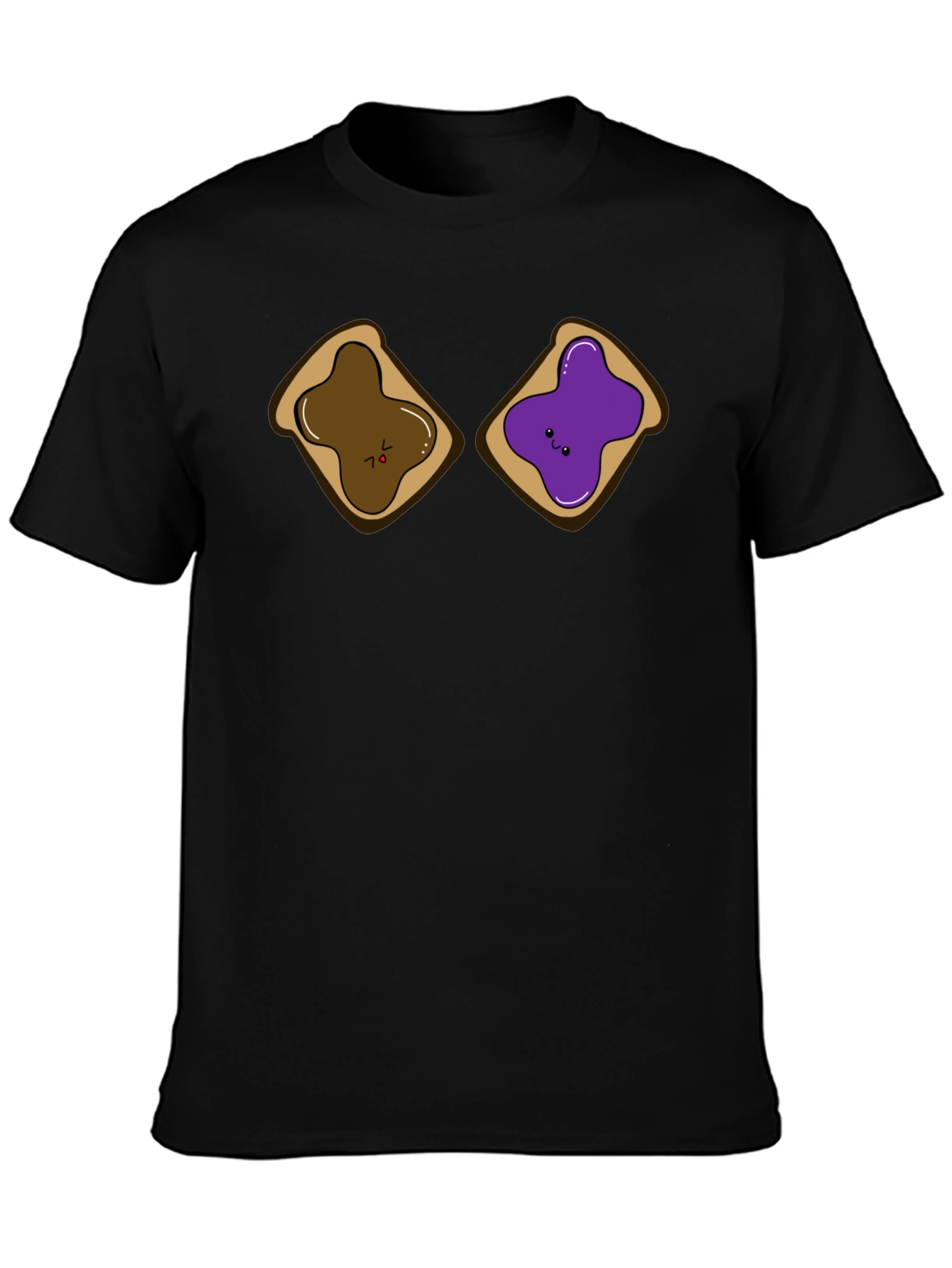 Black PB&J Sandwich Funny Graphic T-Shirt view 3
