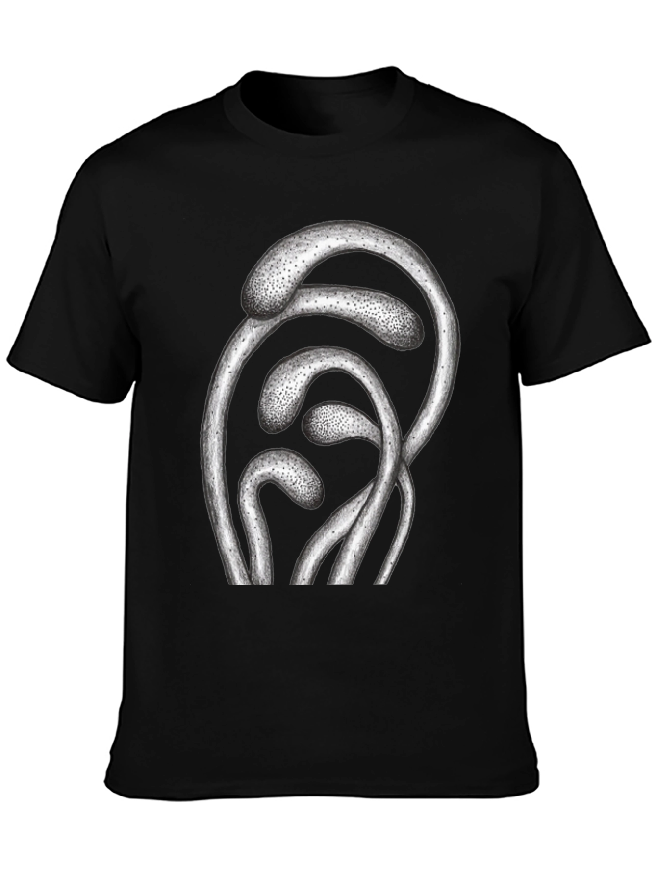 Black Abstract Graphic Print Black T-Shirt view 3