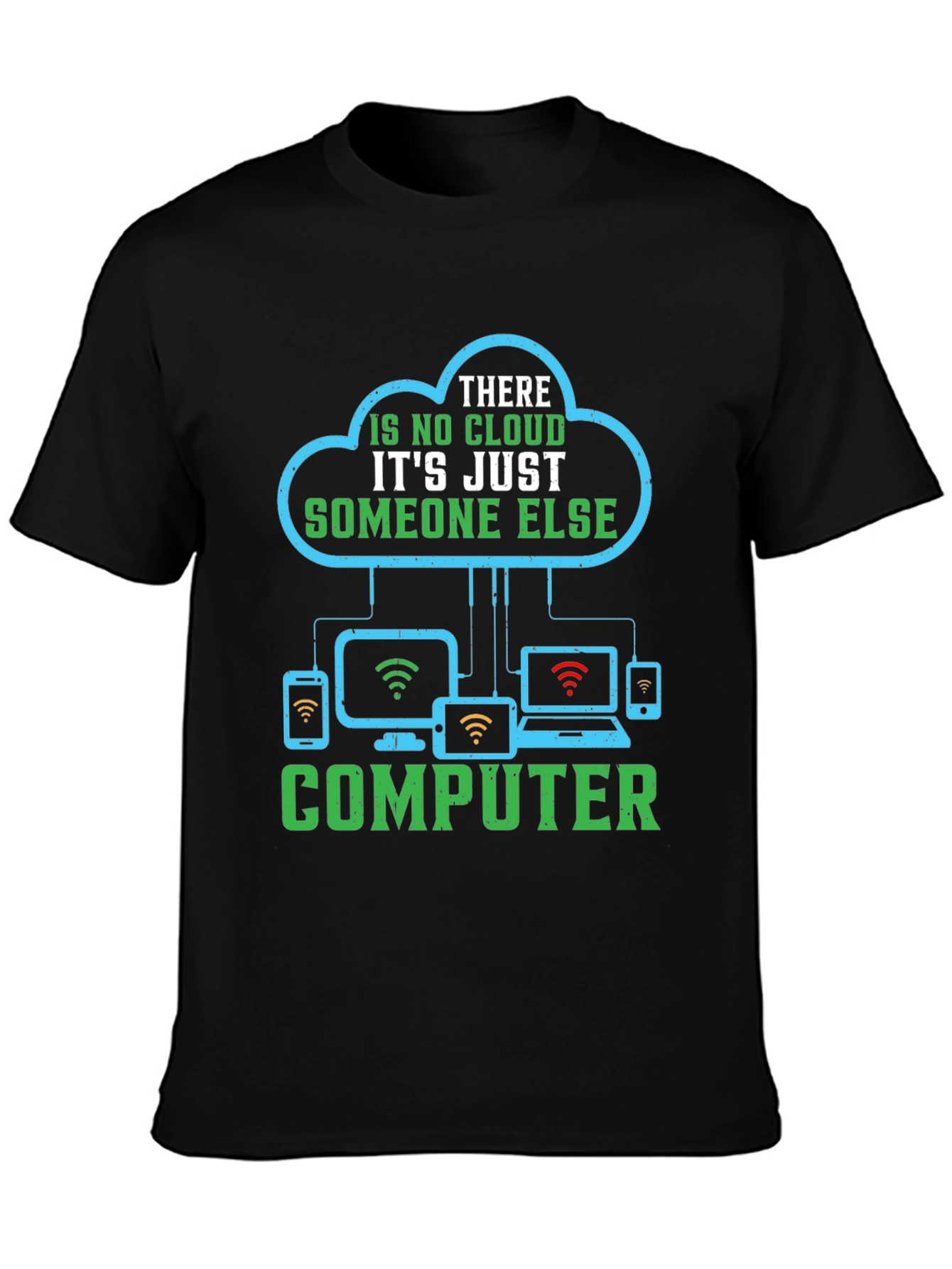 Black Cloud Computing Humor T-Shirt - Tech Joke Tee view 3