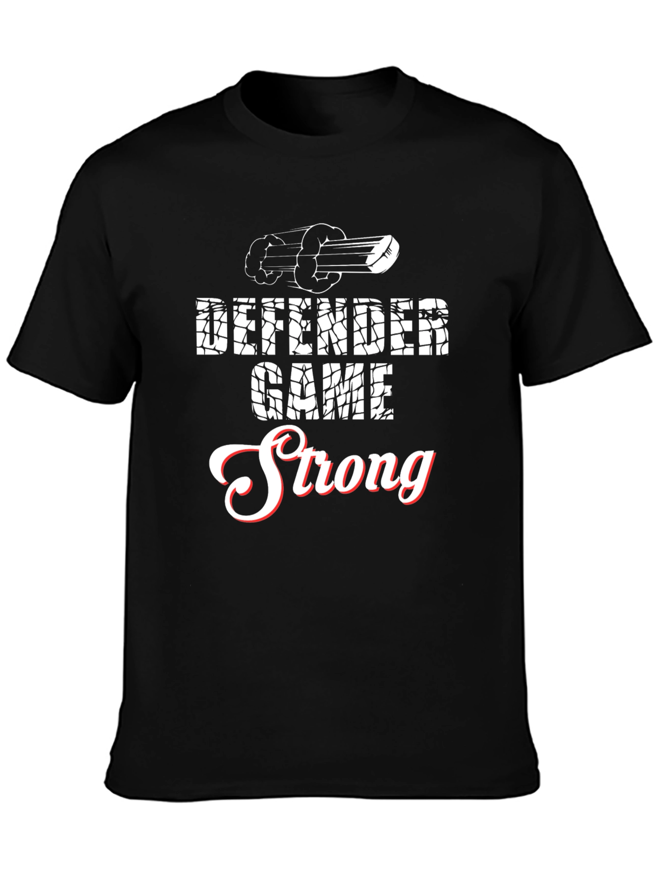 Black Defender Game Strong T-Shirt view 3