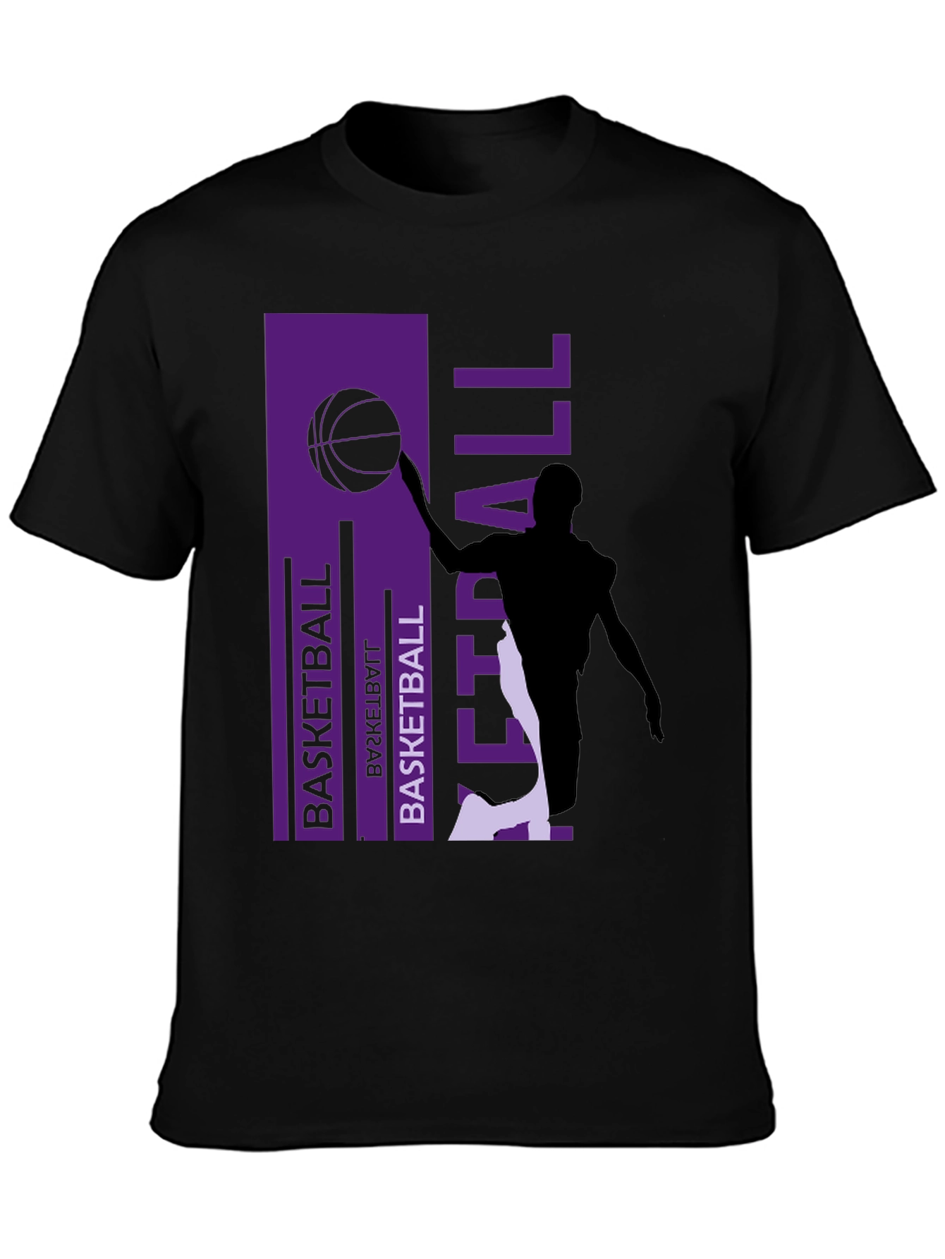 Black Basketball Graphic Print Tee - Stylish Activewear view 3