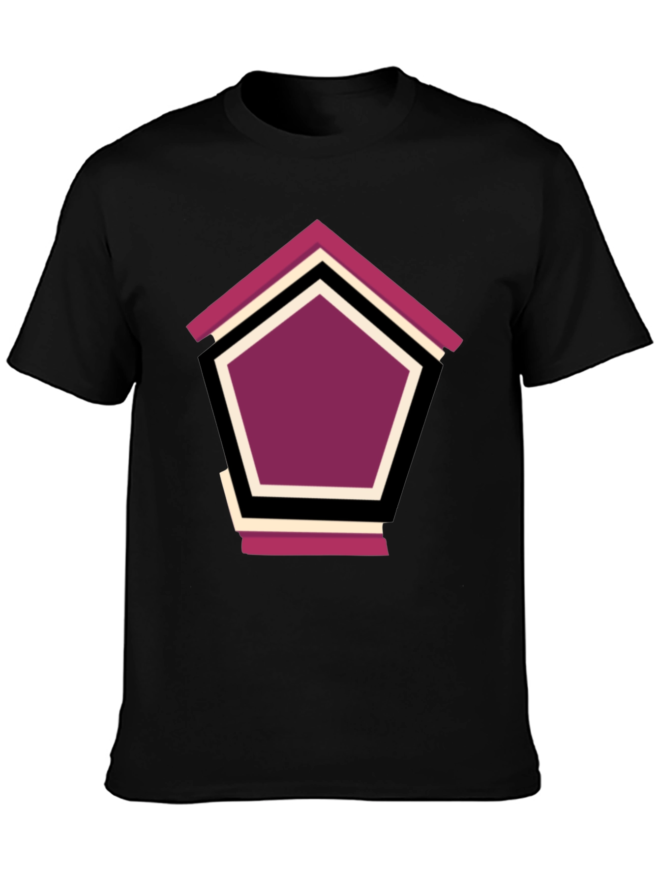 Black Geometric Penthouse T-Shirt - Stylish Design view 3