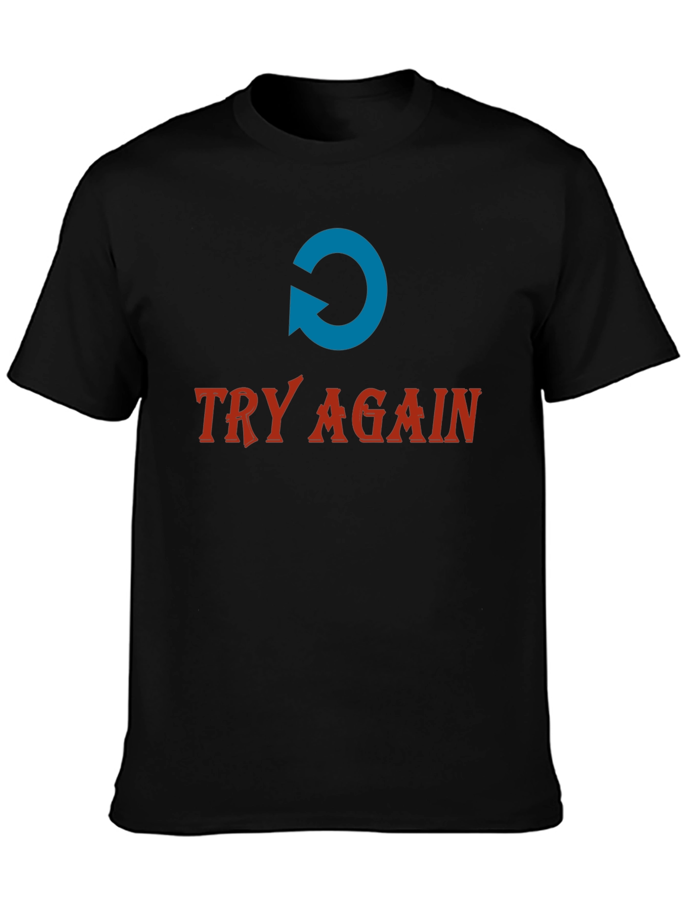 Black Try Again Graphic Tee - Soft Cotton Comfort view 3