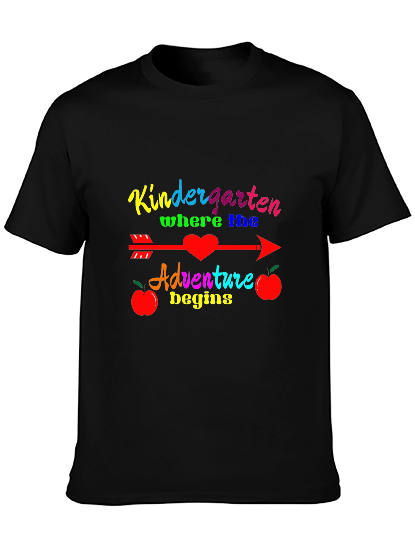 Black Kindergarten Adventure Begins T-Shirt view 3