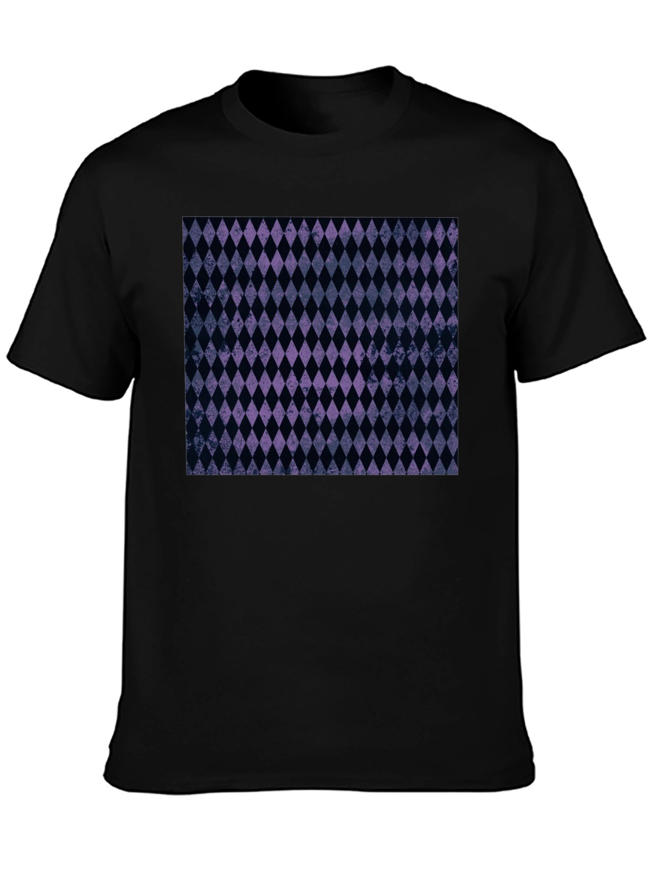 Black Diamond Pattern Black T-Shirt view 3