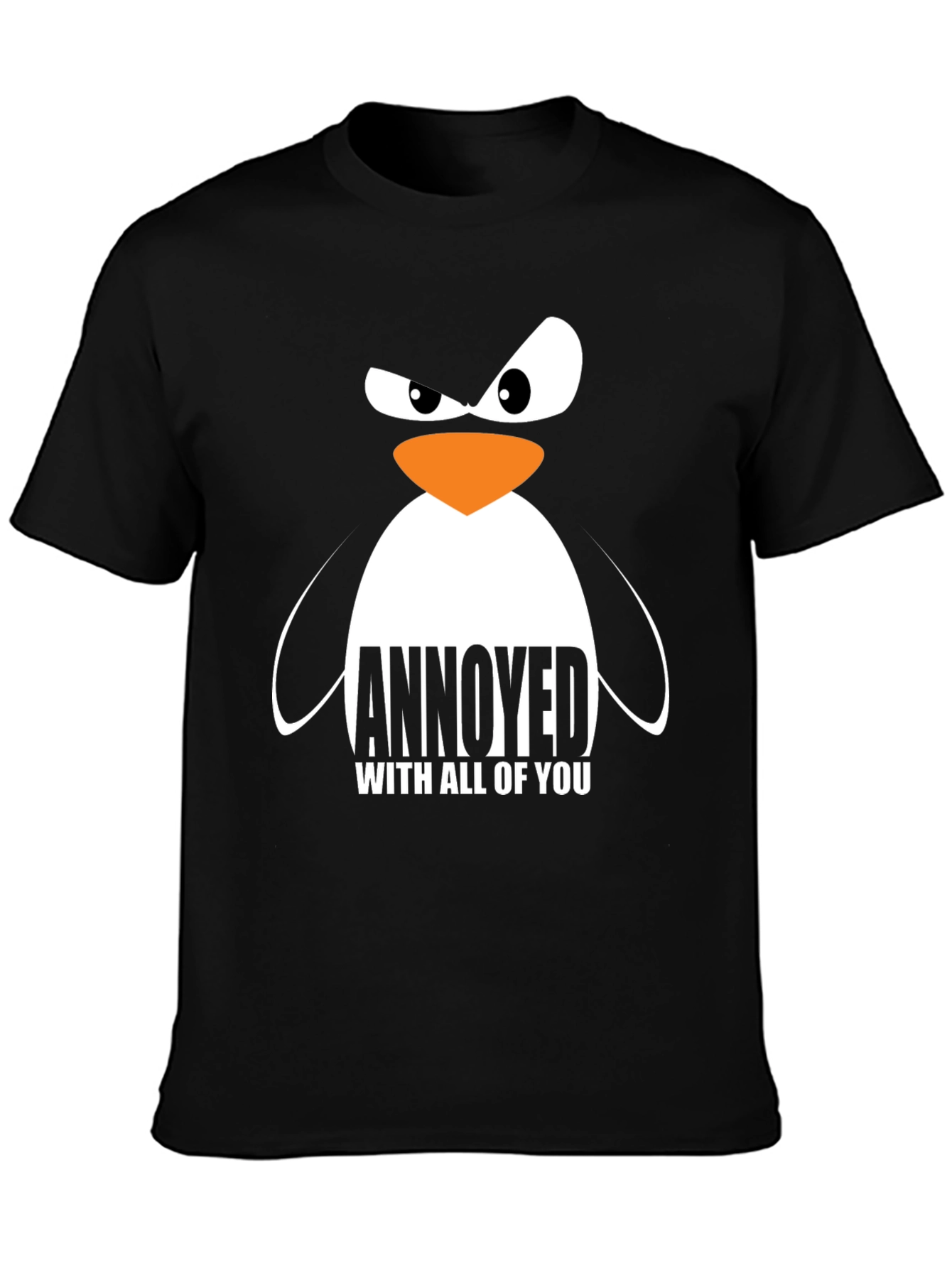 Black Annoyed Penguin Graphic T-Shirt view 3