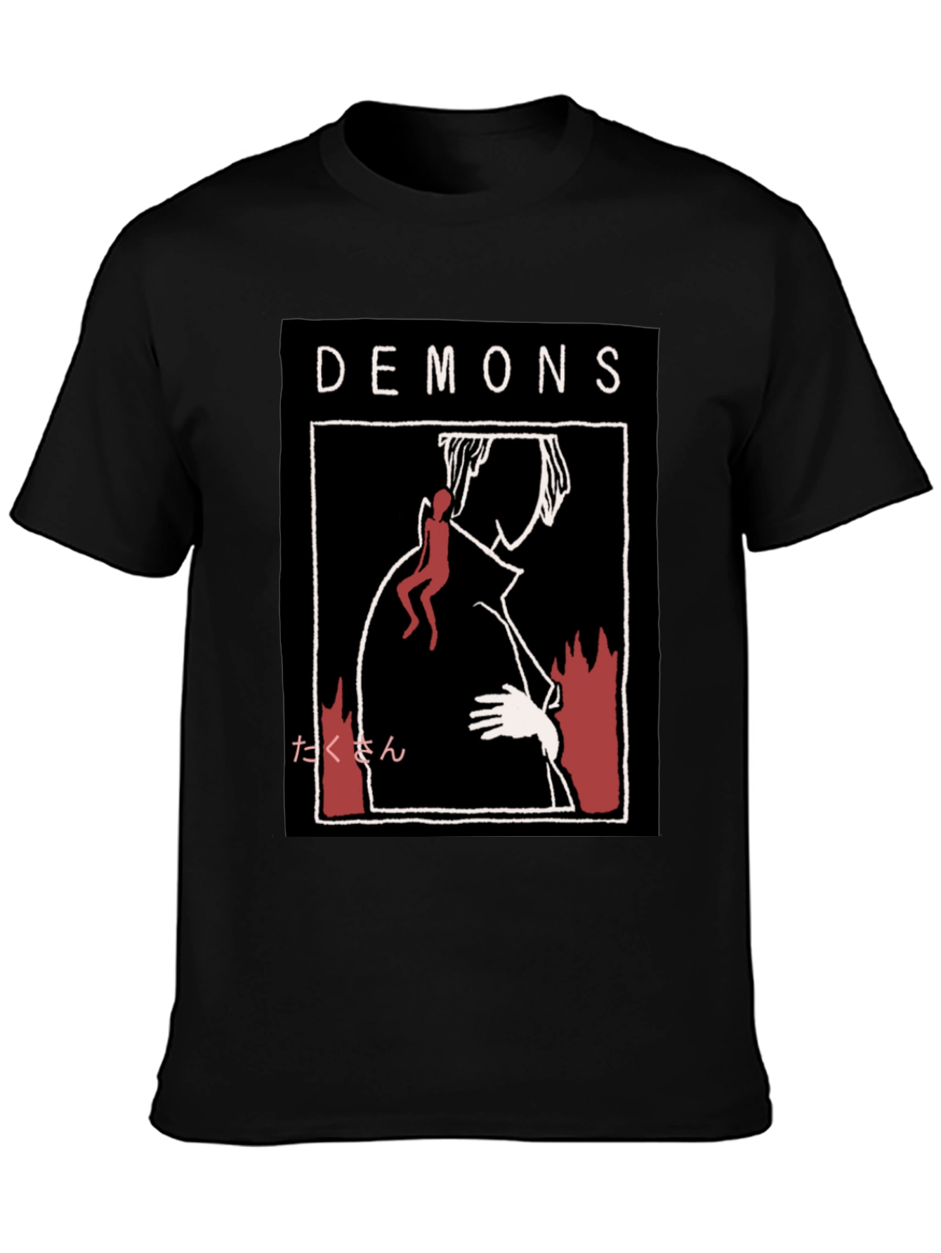 Black Demons Graphic Print T-Shirt view 3