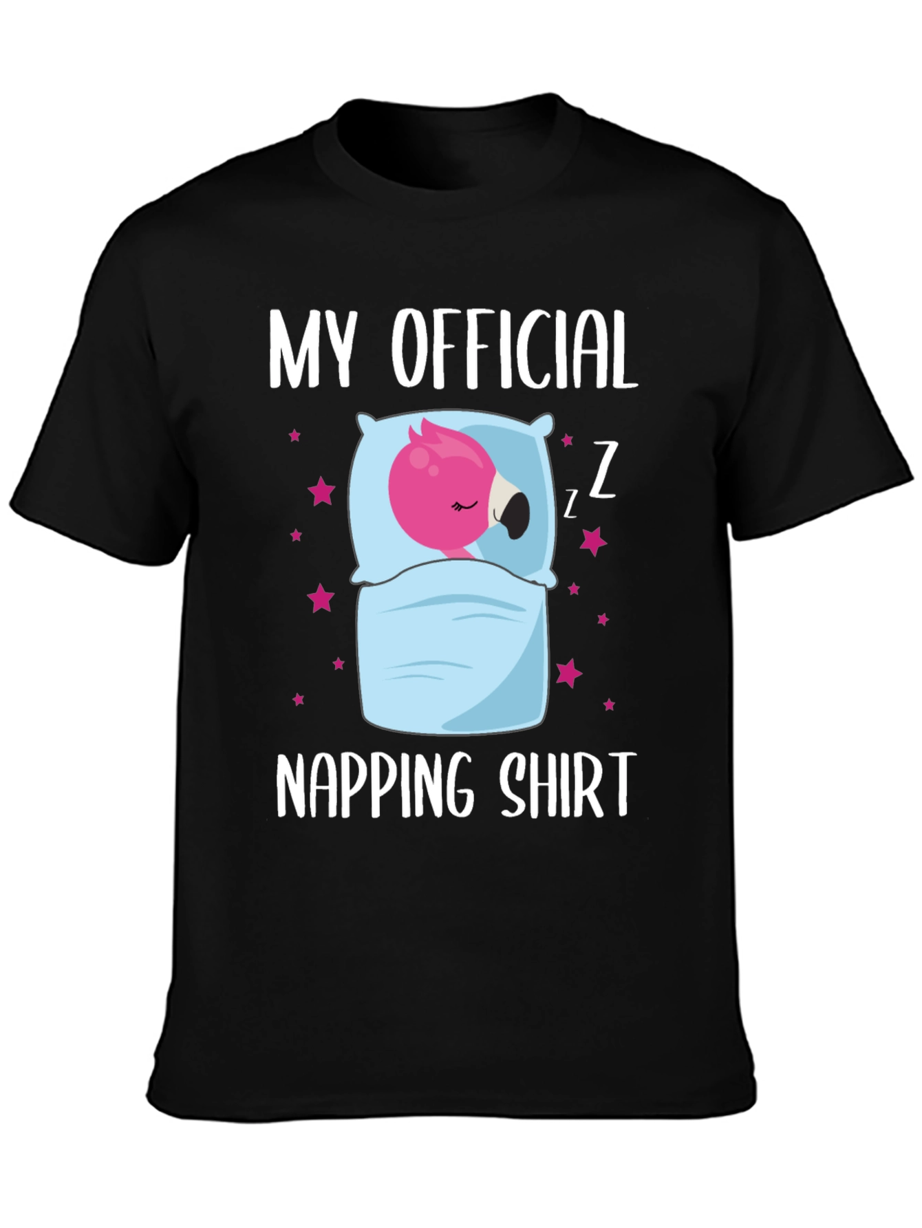Black My Official Napping Shirt - Flamingo Sleep Tee view 3