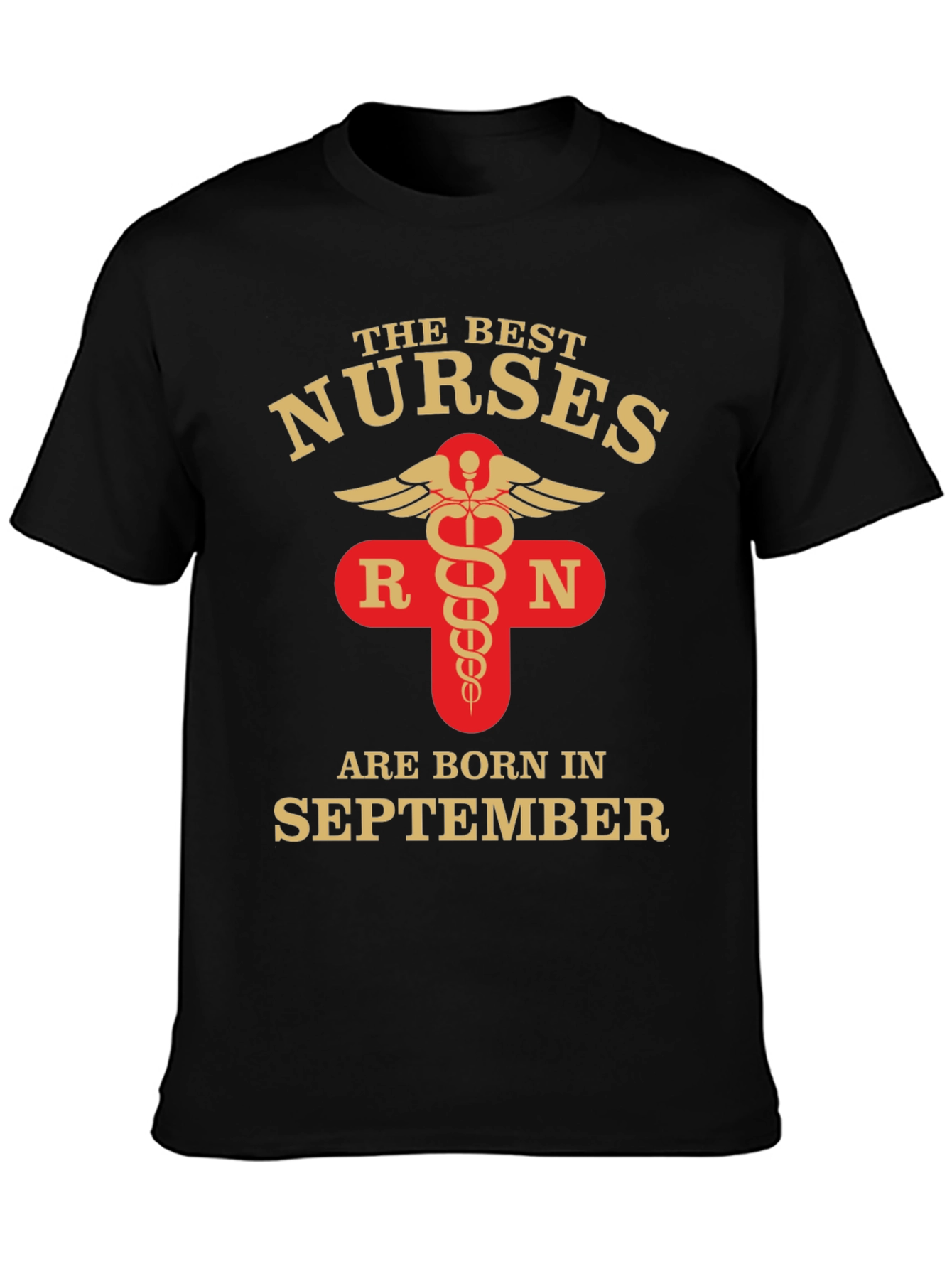 Black Best Nurses Born in September T-Shirt RN view 3